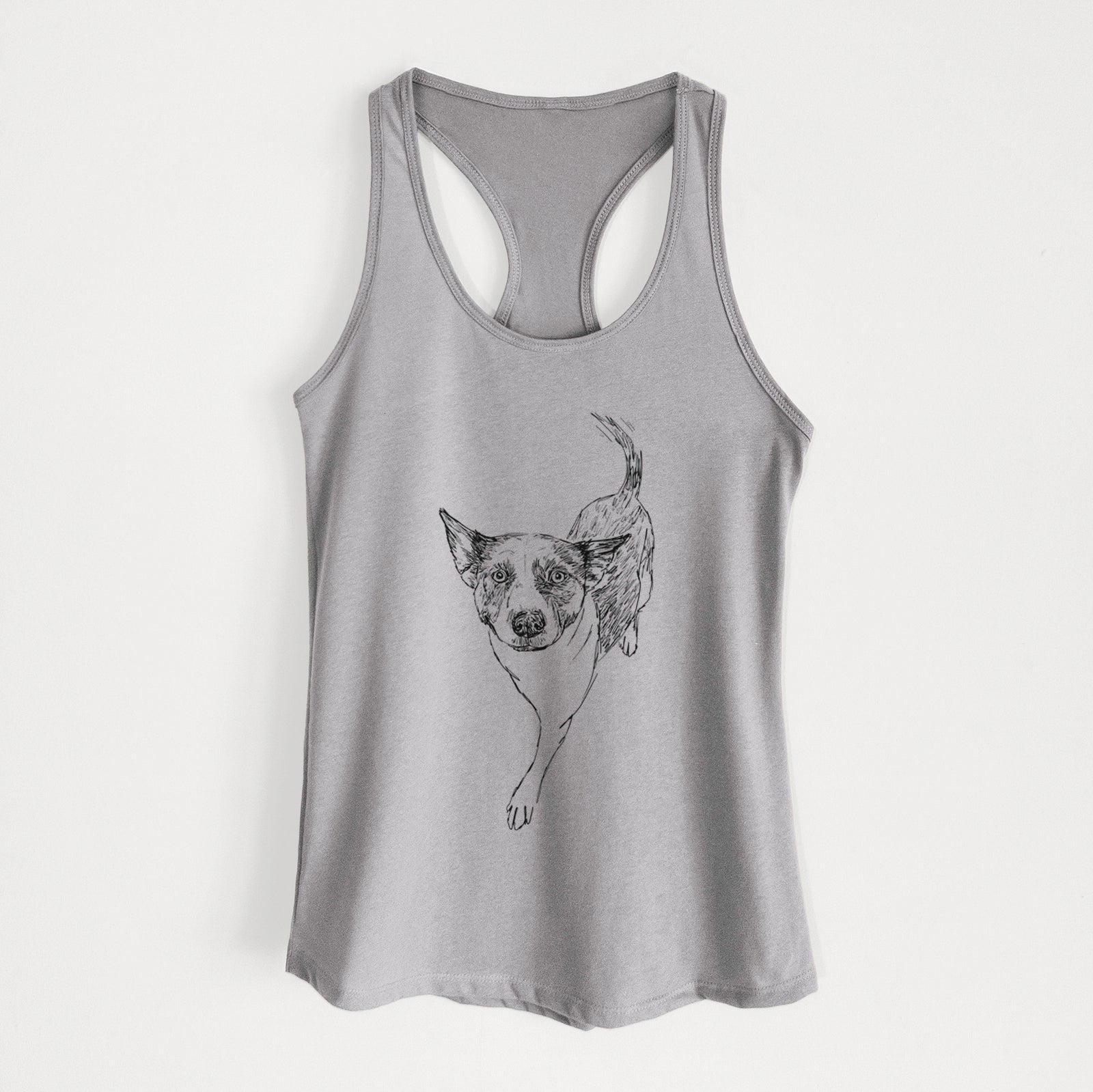 Doodled Jelly Bean the Mixed Breed - Women's Racerback Tanktop