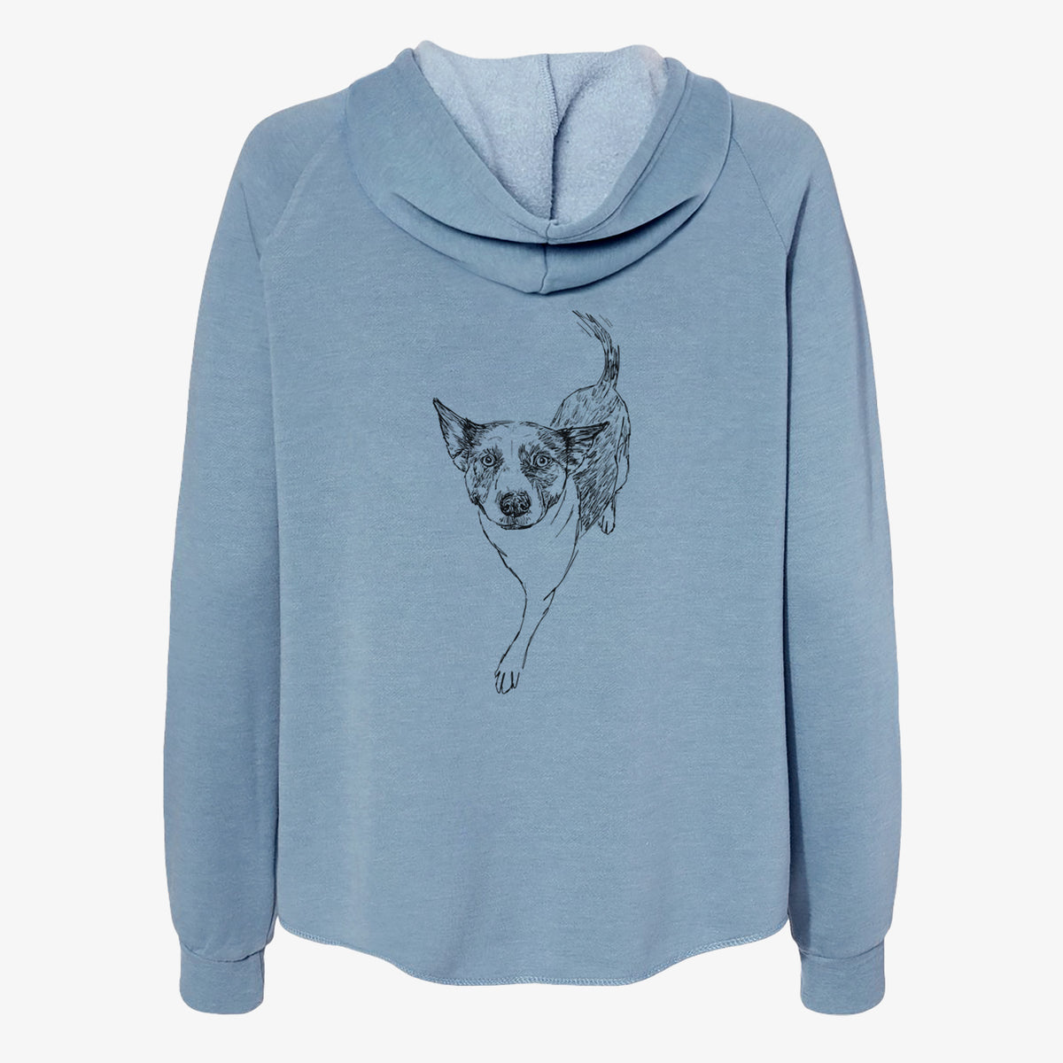 Doodled Jelly Bean the Mixed Breed - Women's Cali Wave Zip-Up Sweatshirt