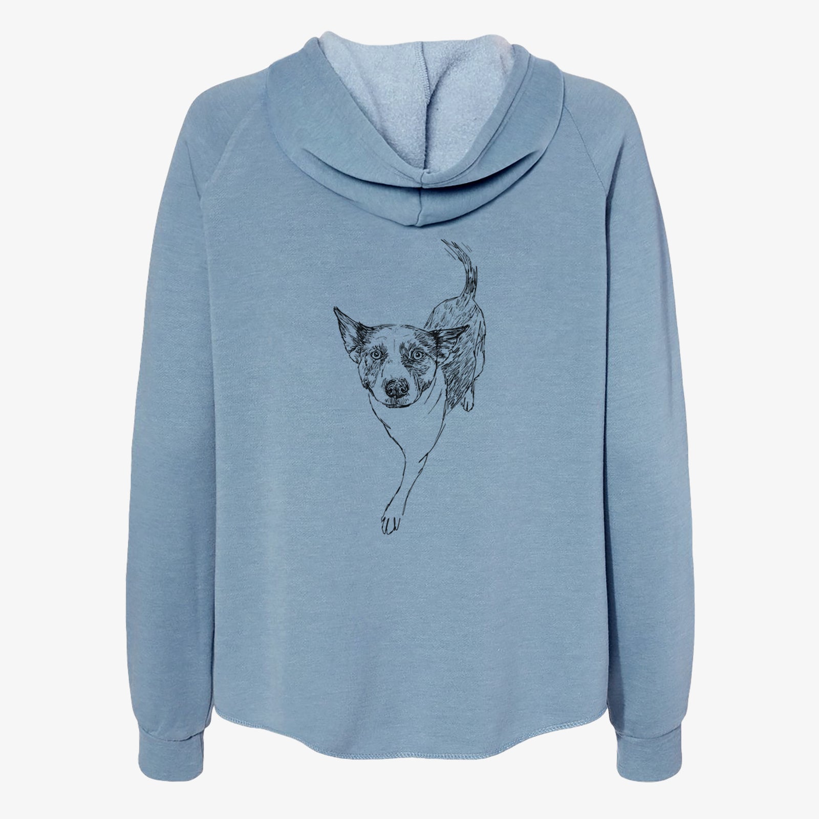 Doodled Jelly Bean the Mixed Breed - Women's Cali Wave Zip-Up Sweatshirt