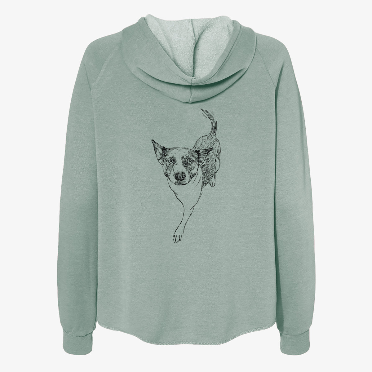 Doodled Jelly Bean the Mixed Breed - Women's Cali Wave Zip-Up Sweatshirt