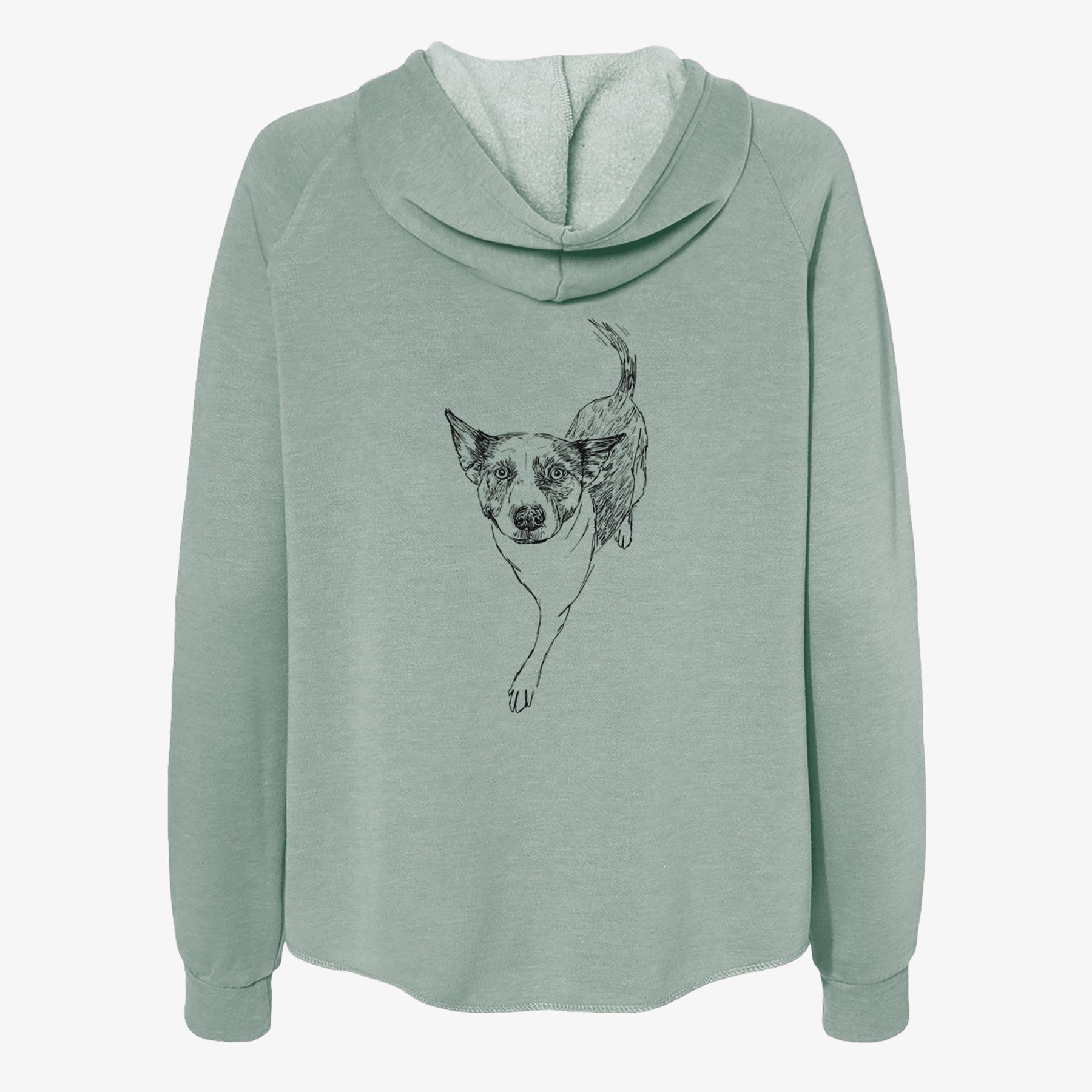 Doodled Jelly Bean the Mixed Breed - Women's Cali Wave Zip-Up Sweatshirt