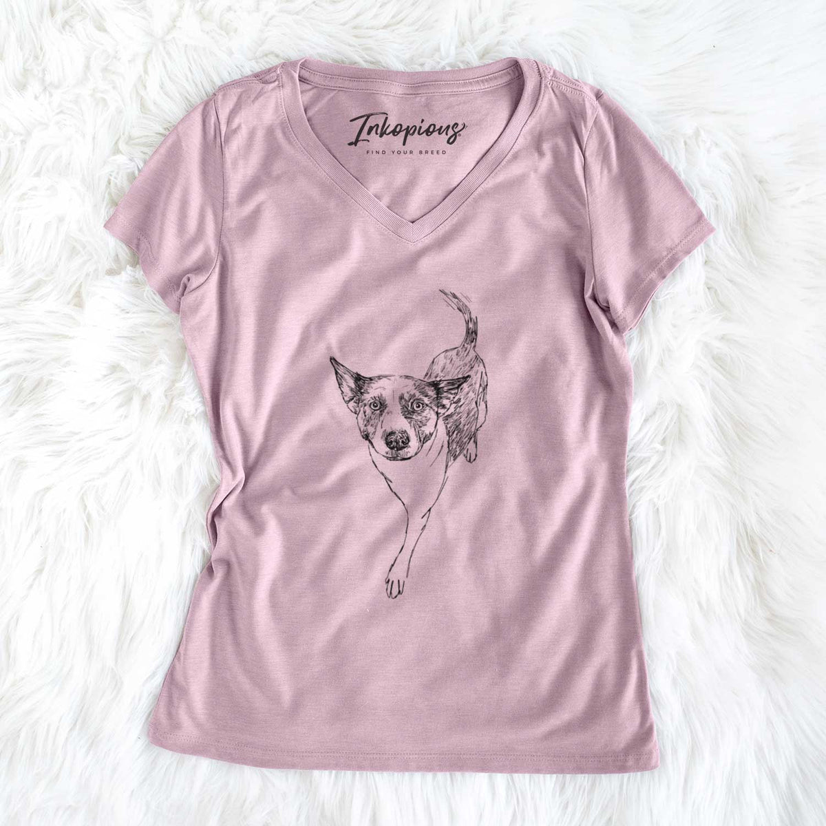 Doodled JellyBean the Mixed Breed - Women&#39;s V-neck Shirt