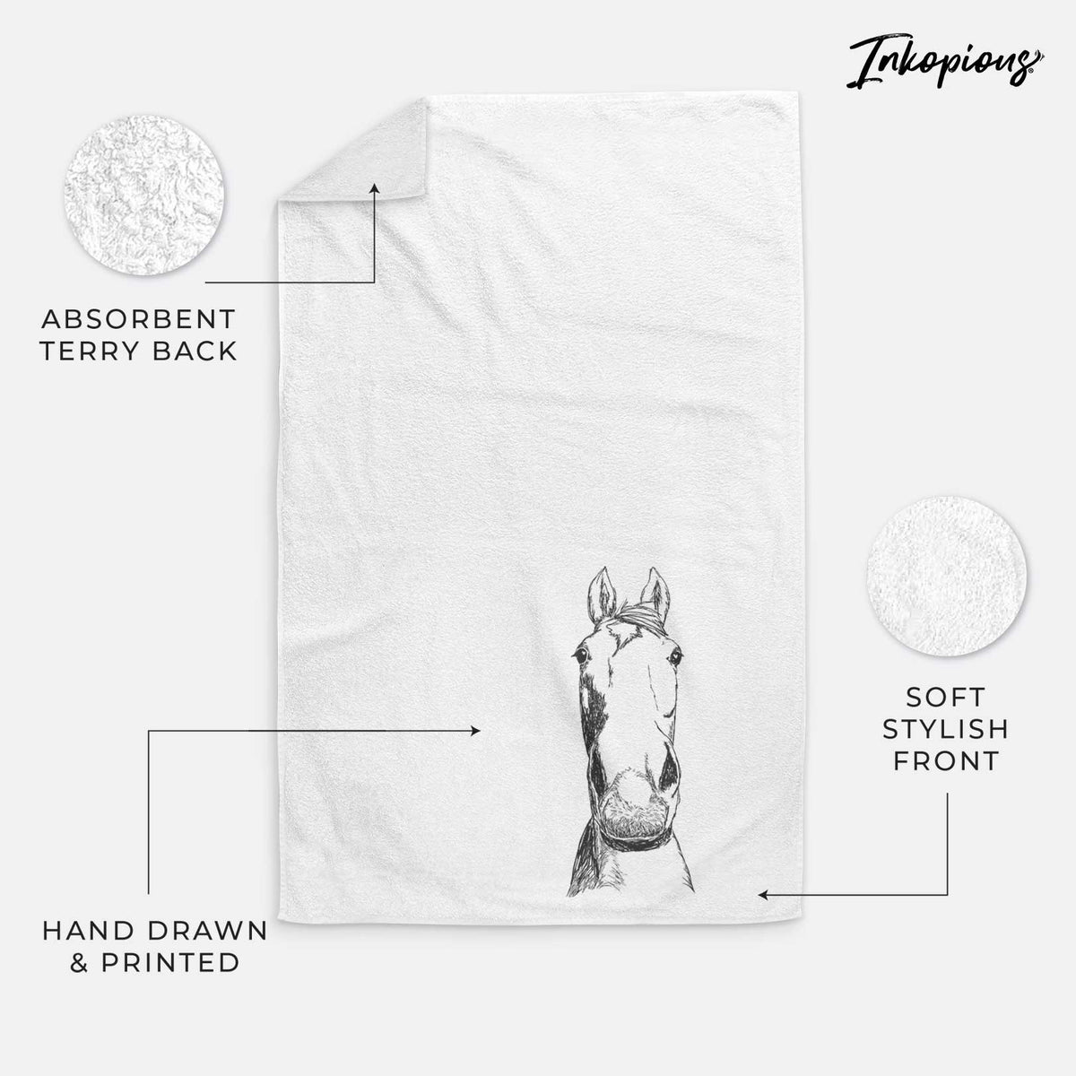 Doodled Jeremiah the OTTB Decorative Hand Towel