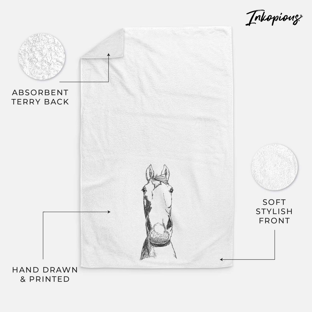 Doodled Jeremiah the OTTB Decorative Hand Towel