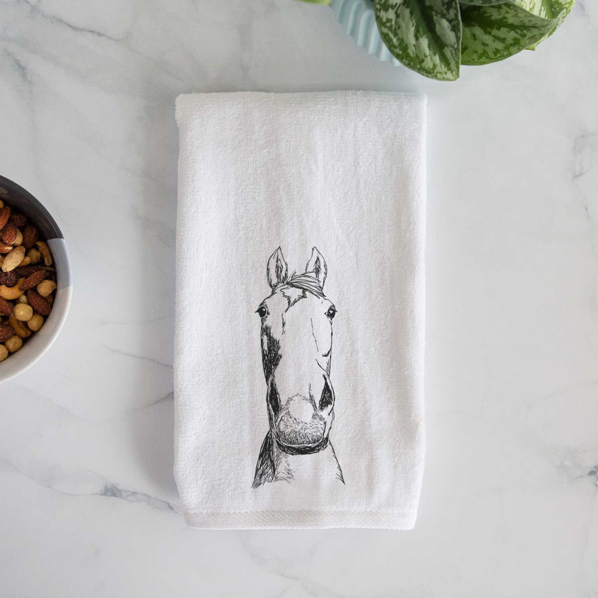 Doodled Jeremiah the OTTB Decorative Hand Towel