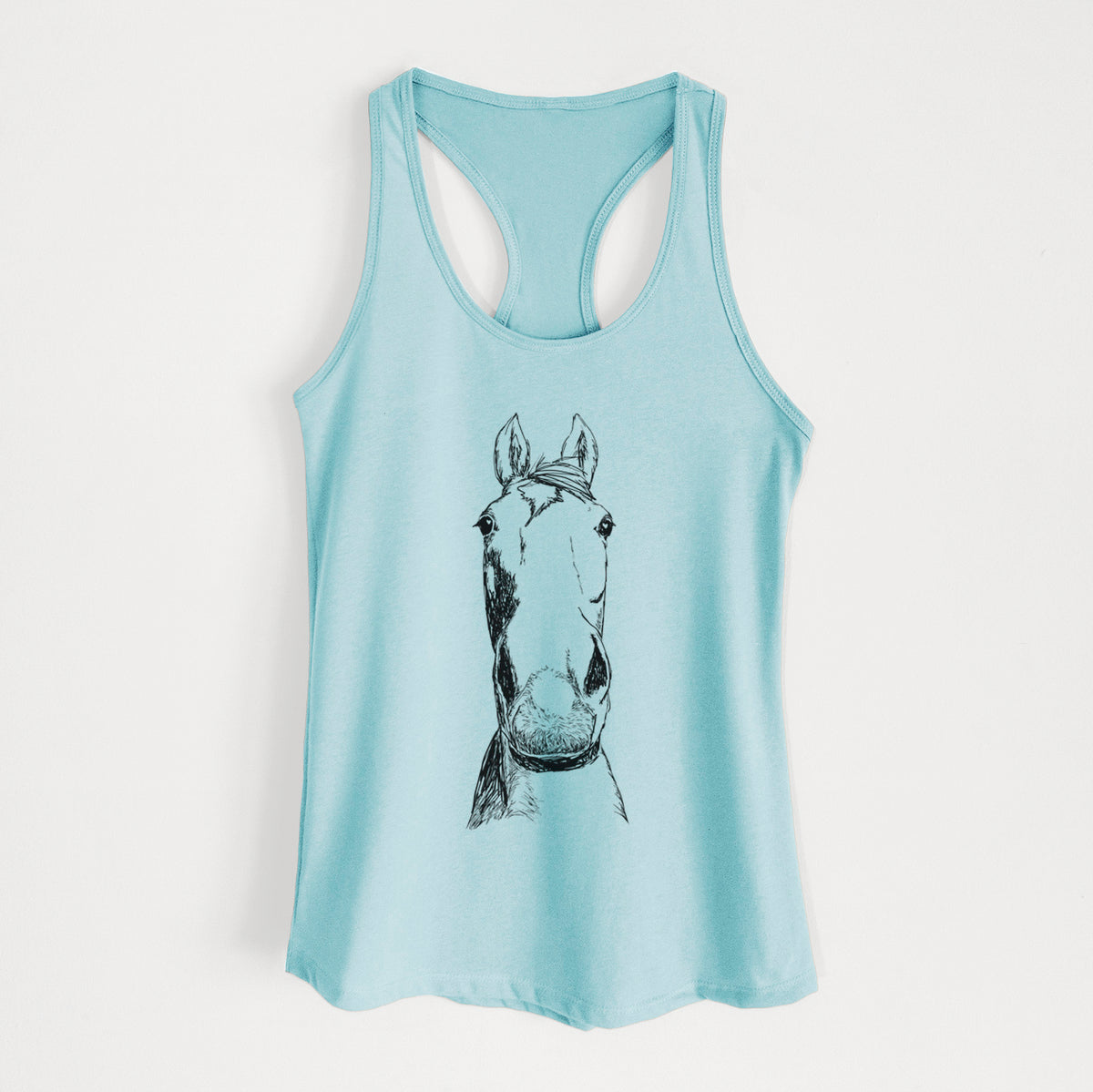 Doodled Jeremiah the OTTB - Women&#39;s Racerback Tanktop