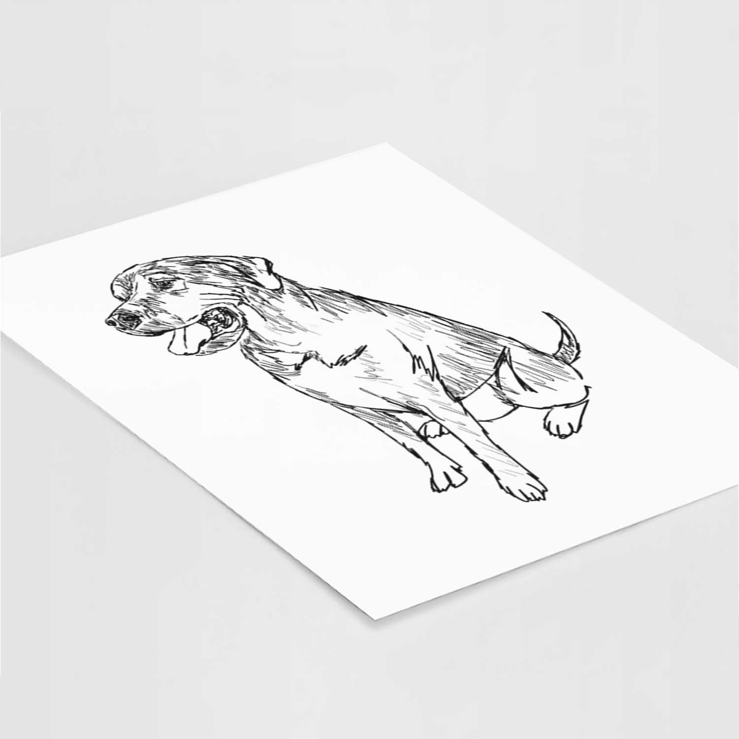 Doodled Jessie the Mixed Breed Art Print