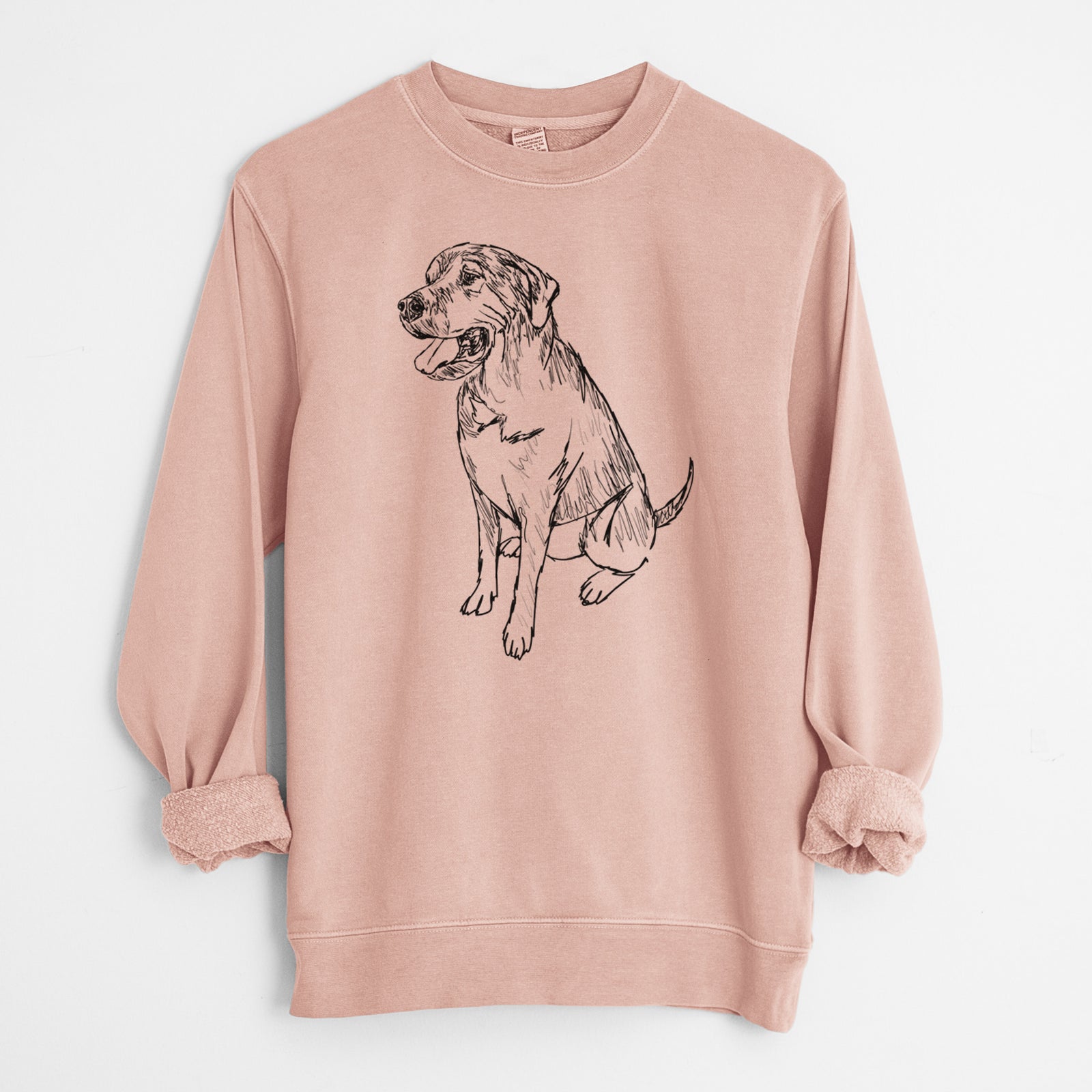 Doodled Jessie the Mixed Breed - Unisex Pigment Dyed Crew Sweatshirt