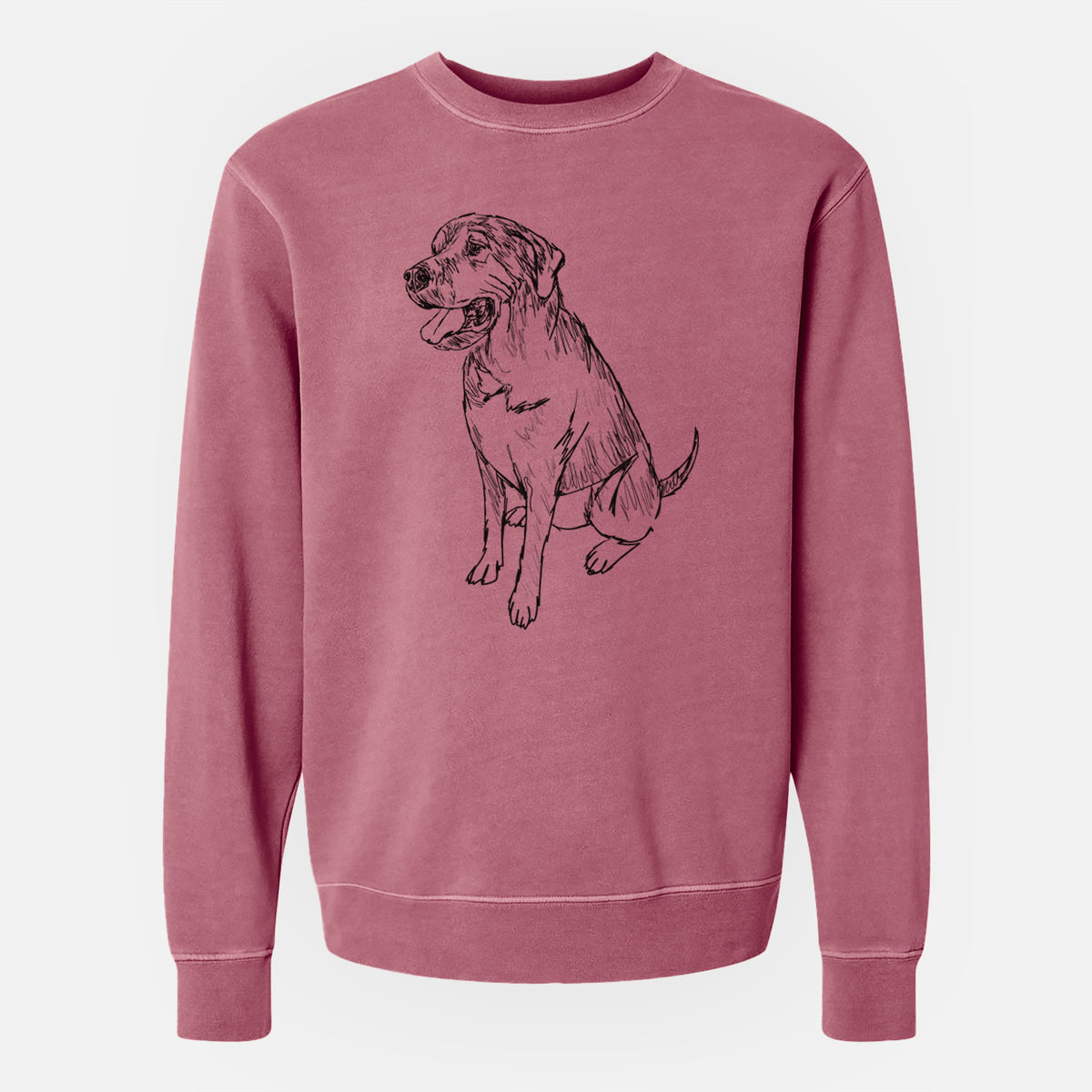 Doodled Jessie the Mixed Breed - Unisex Pigment Dyed Crew Sweatshirt