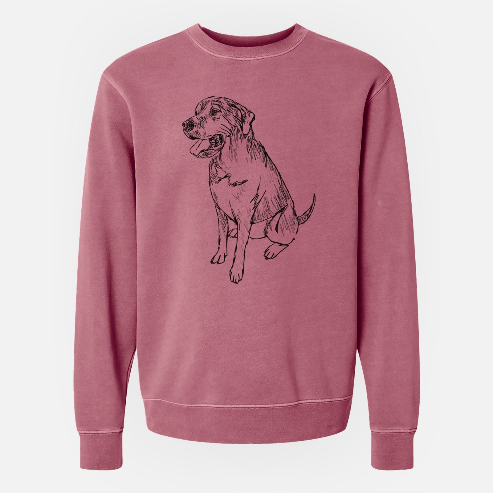 Doodled Jessie the Mixed Breed - Unisex Pigment Dyed Crew Sweatshirt