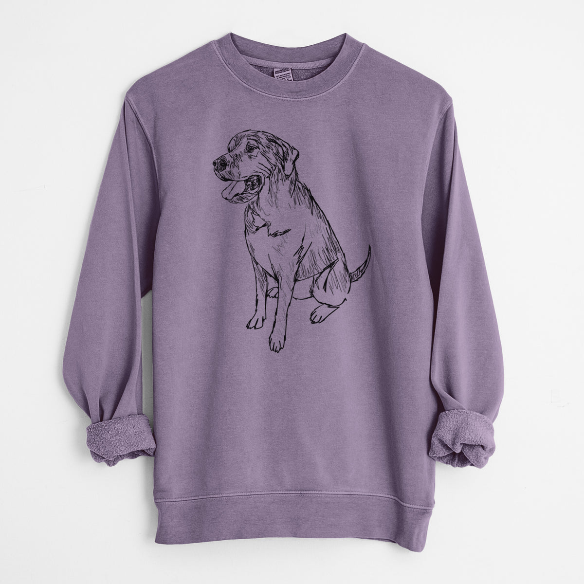 Doodled Jessie the Mixed Breed - Unisex Pigment Dyed Crew Sweatshirt