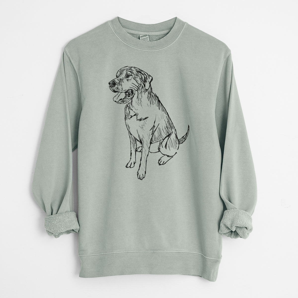 Doodled Jessie the Mixed Breed - Unisex Pigment Dyed Crew Sweatshirt