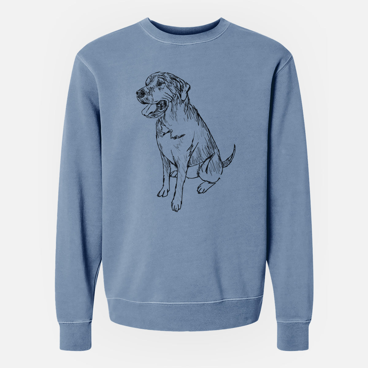Doodled Jessie the Mixed Breed - Unisex Pigment Dyed Crew Sweatshirt