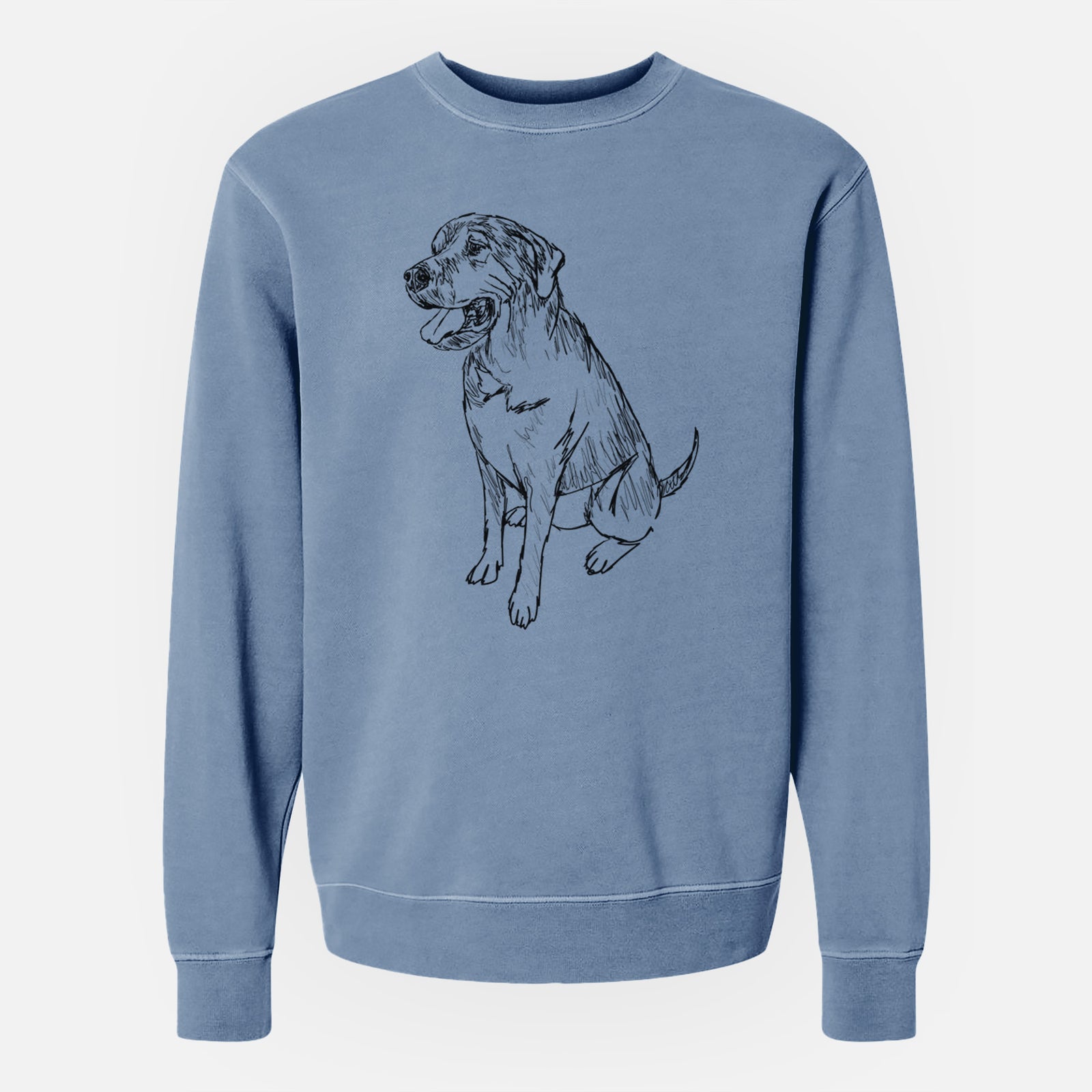 Doodled Jessie the Mixed Breed - Unisex Pigment Dyed Crew Sweatshirt