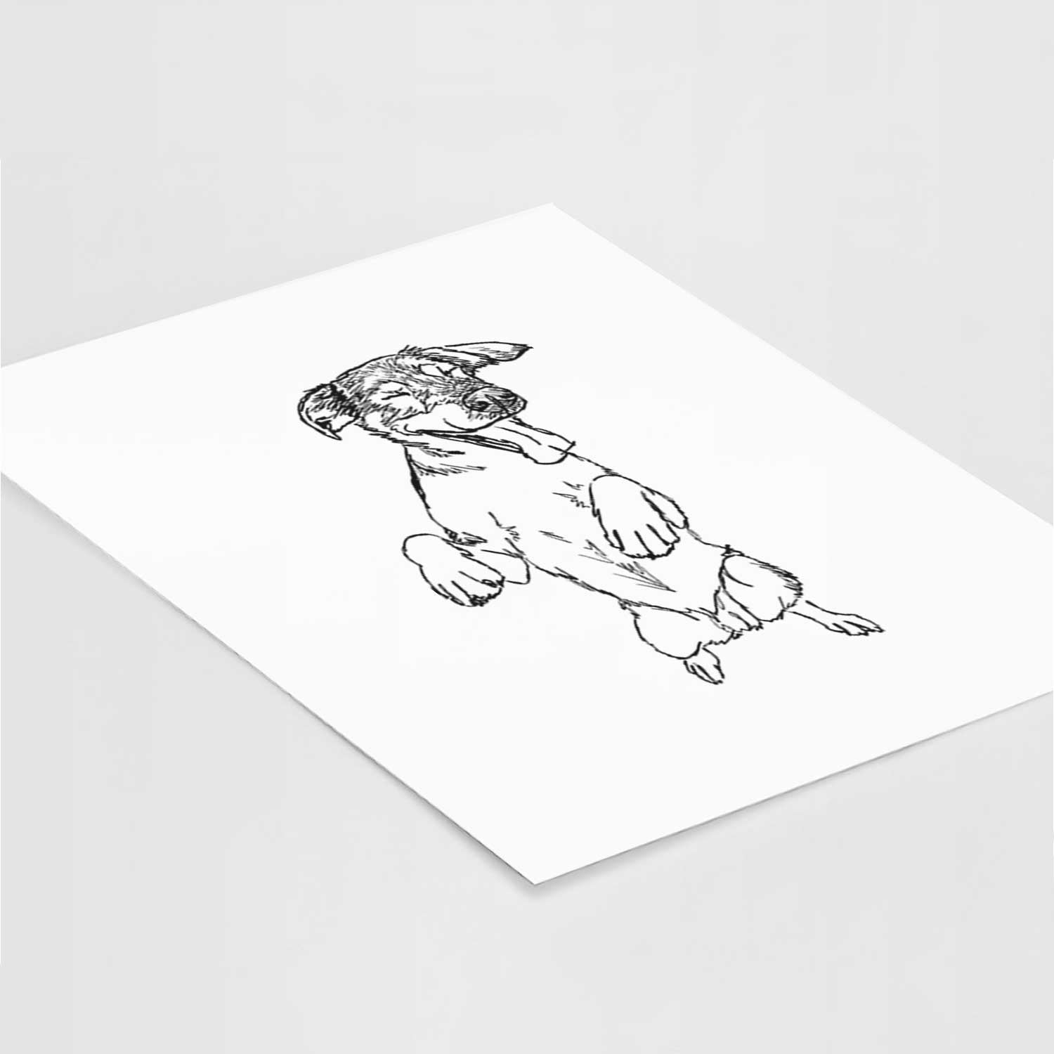 Doodled Jet the German Shepherd Art Print