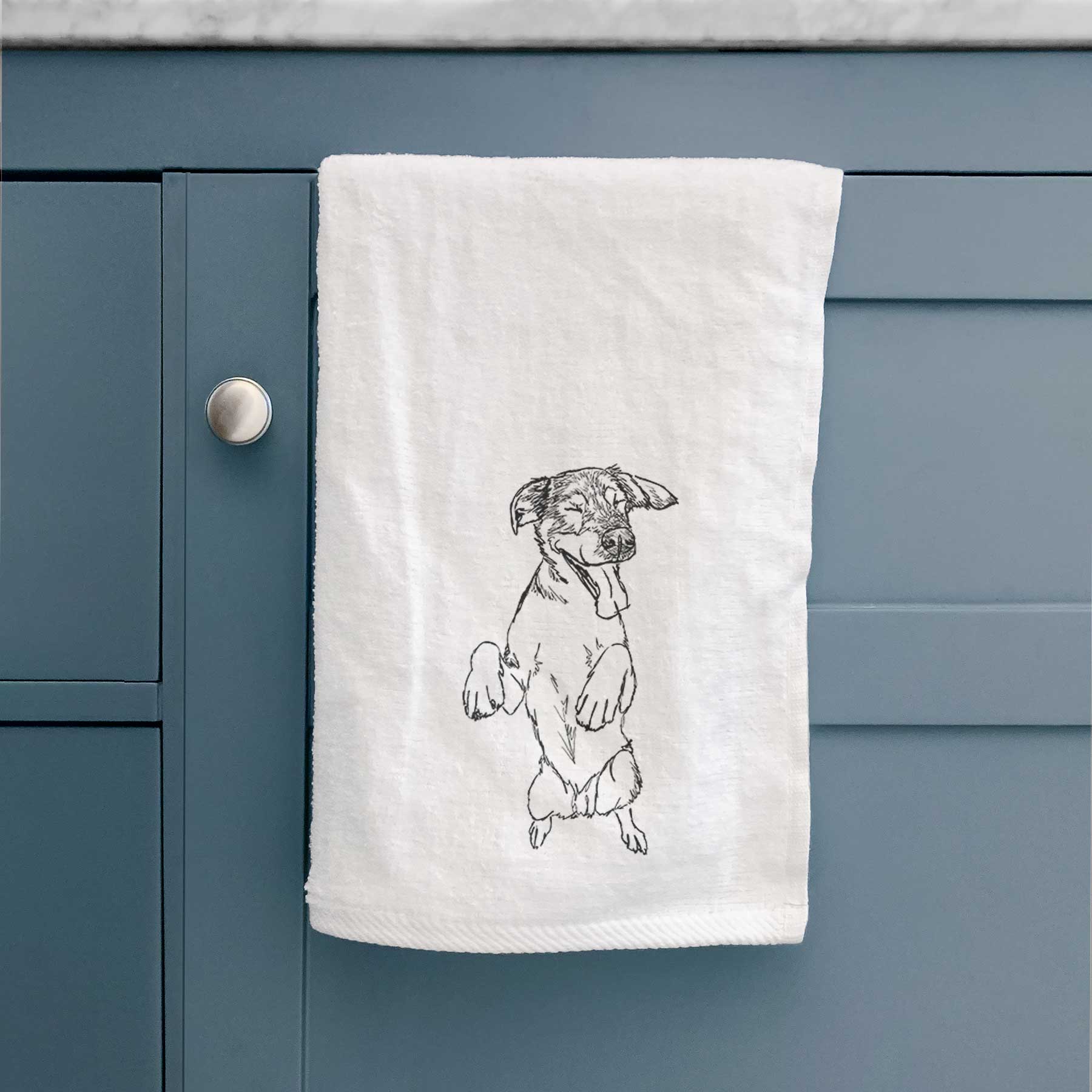 Doodled Jet the German Shepherd Decorative Hand Towel