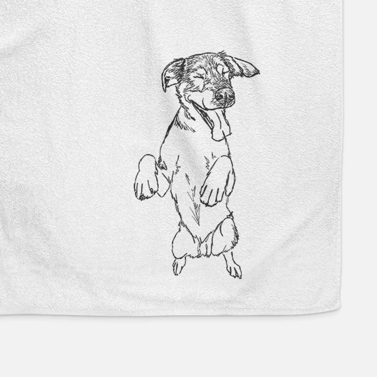 Doodled Jet the German Shepherd Decorative Hand Towel