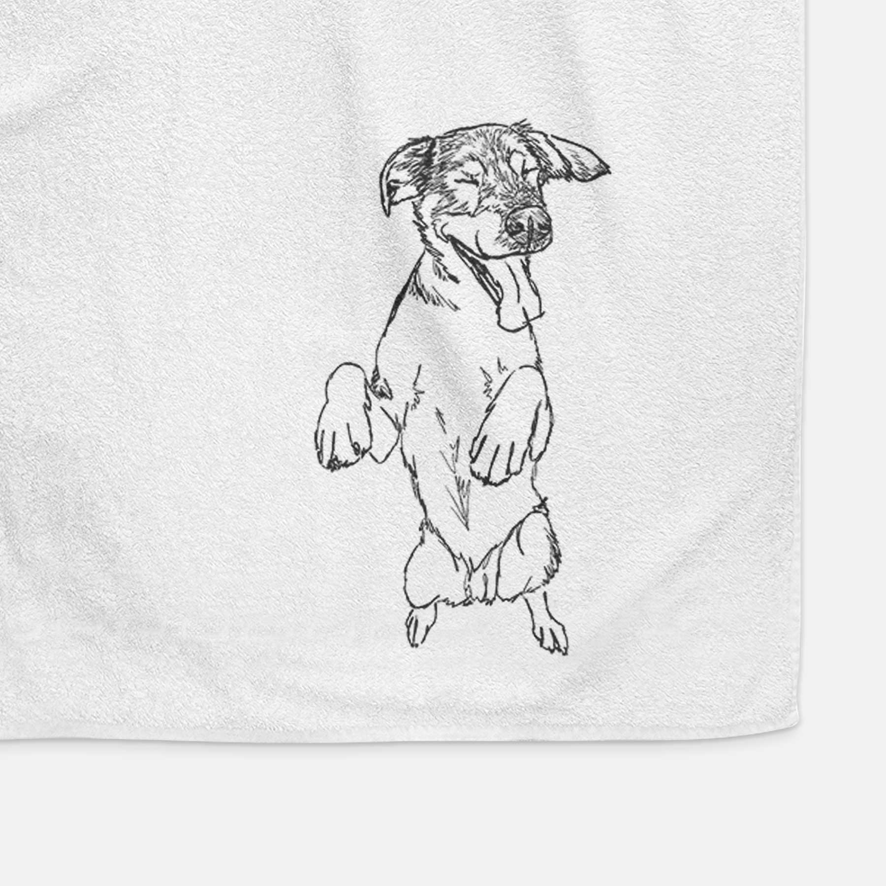 Doodled Jet the German Shepherd Decorative Hand Towel