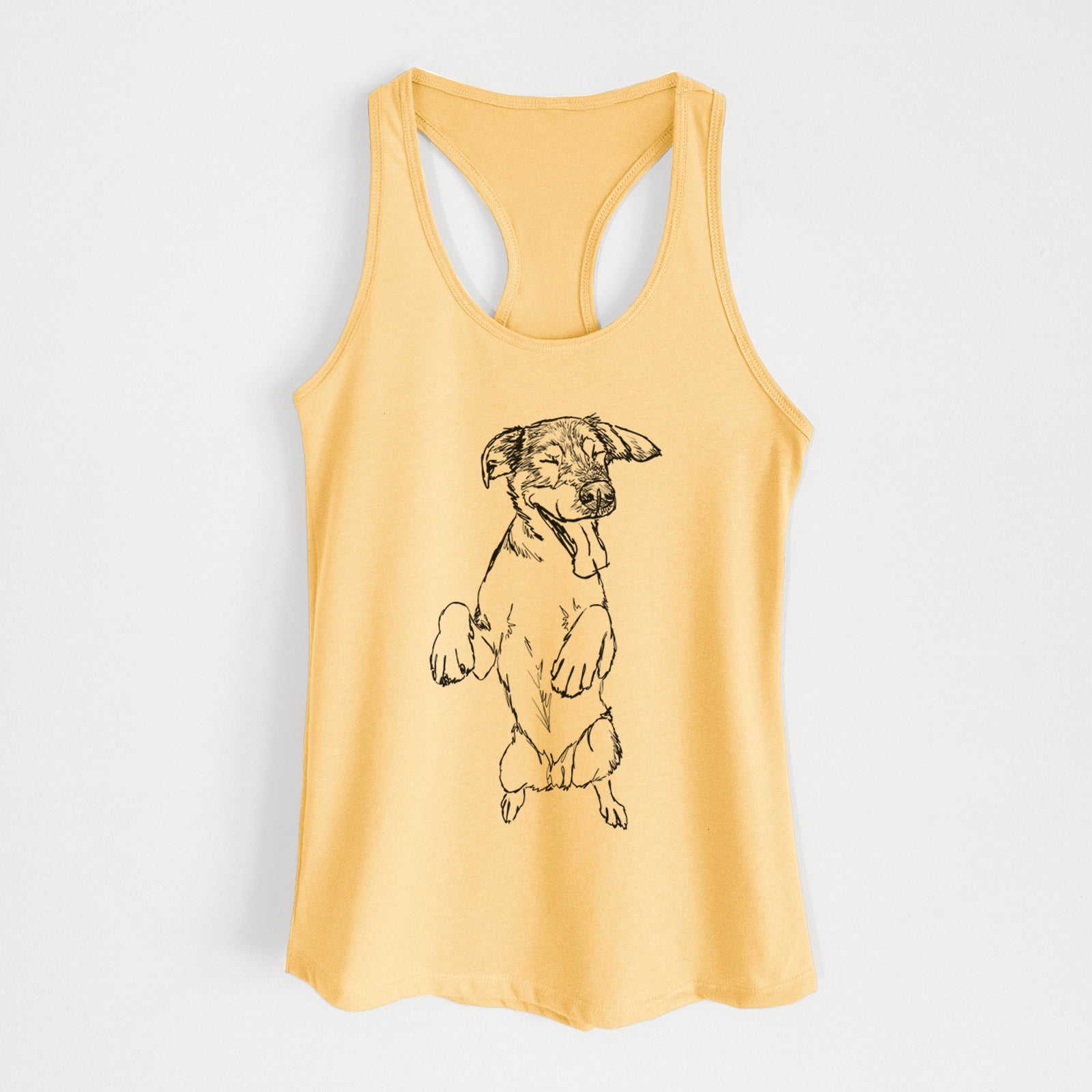 Doodled Jet the German Shepherd - Women's Racerback Tanktop