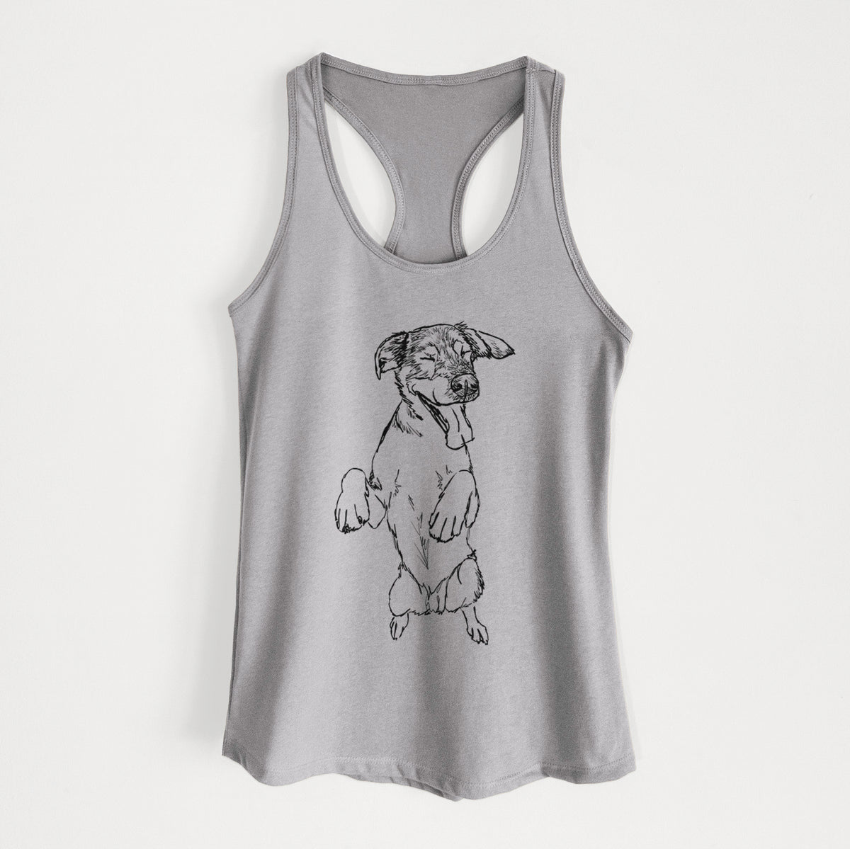 Doodled Jet the German Shepherd - Women's Racerback Tanktop