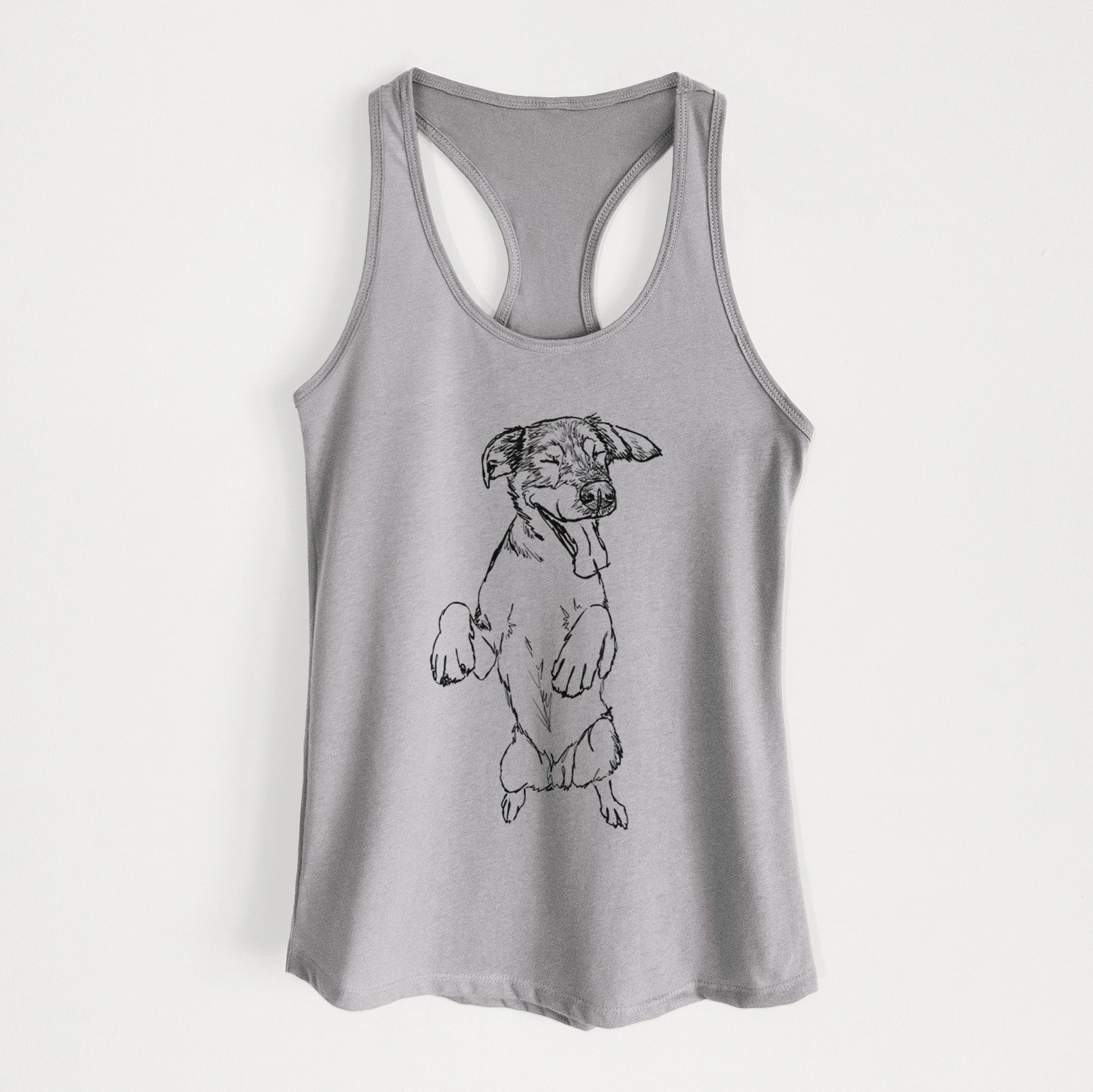 Doodled Jet the German Shepherd - Women's Racerback Tanktop