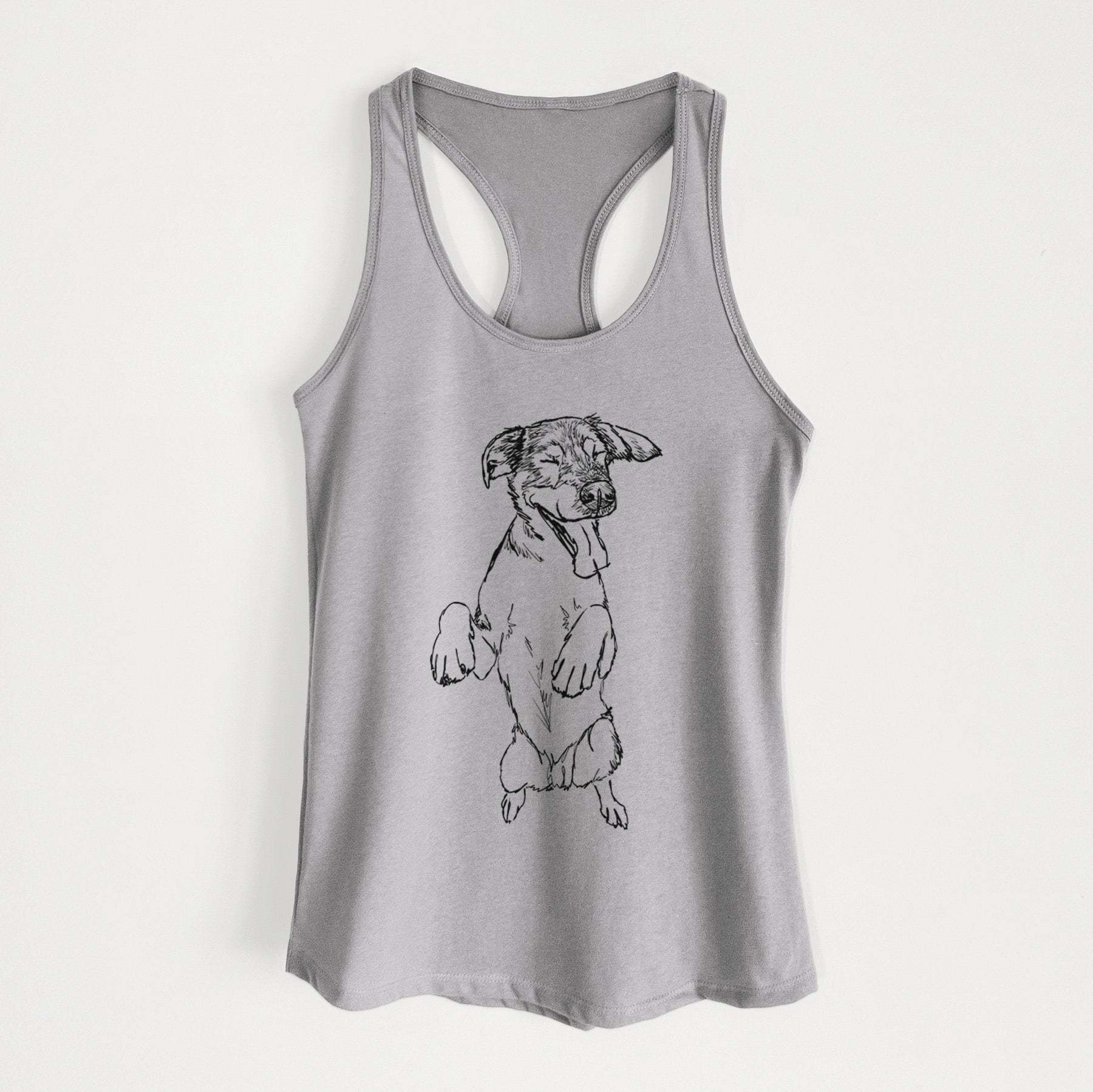 Doodled Jet the German Shepherd - Women's Racerback Tanktop