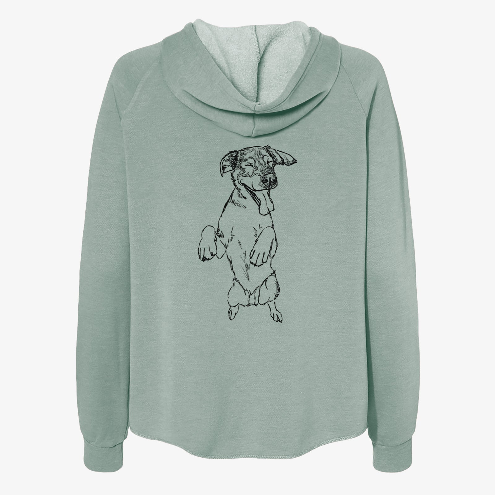 Doodled Jet the German Shepherd - Women's Cali Wave Zip-Up Sweatshirt