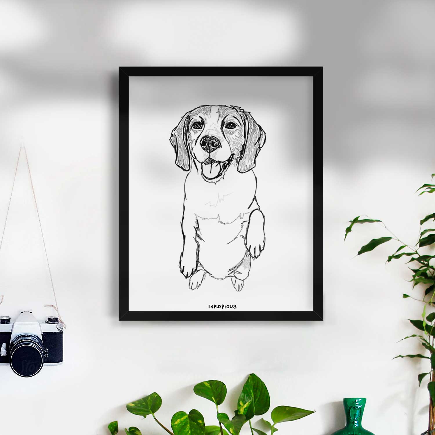 Doodled Jimmy Charles the Beagle Art Print