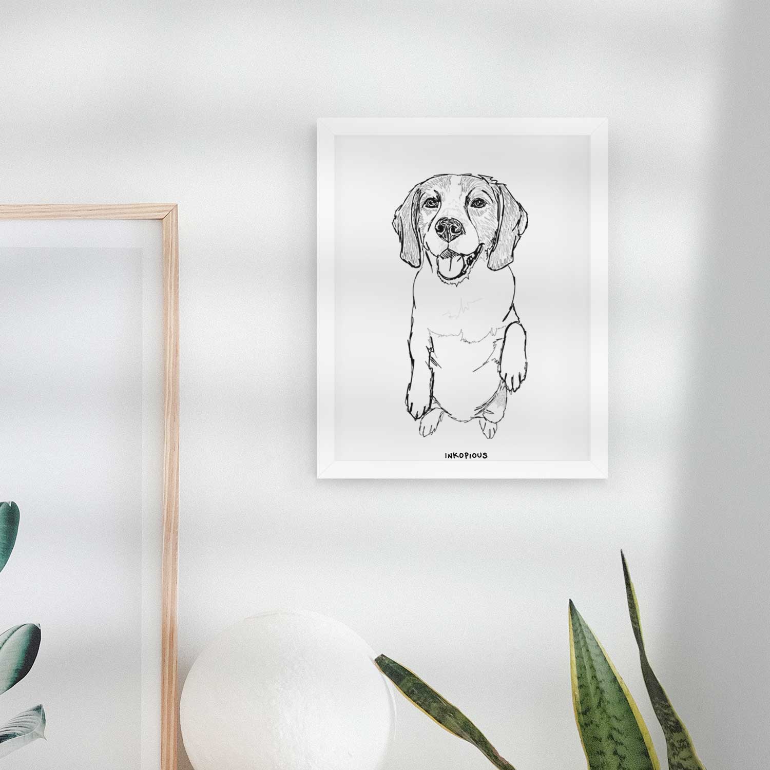 Doodled Jimmy Charles the Beagle Art Print