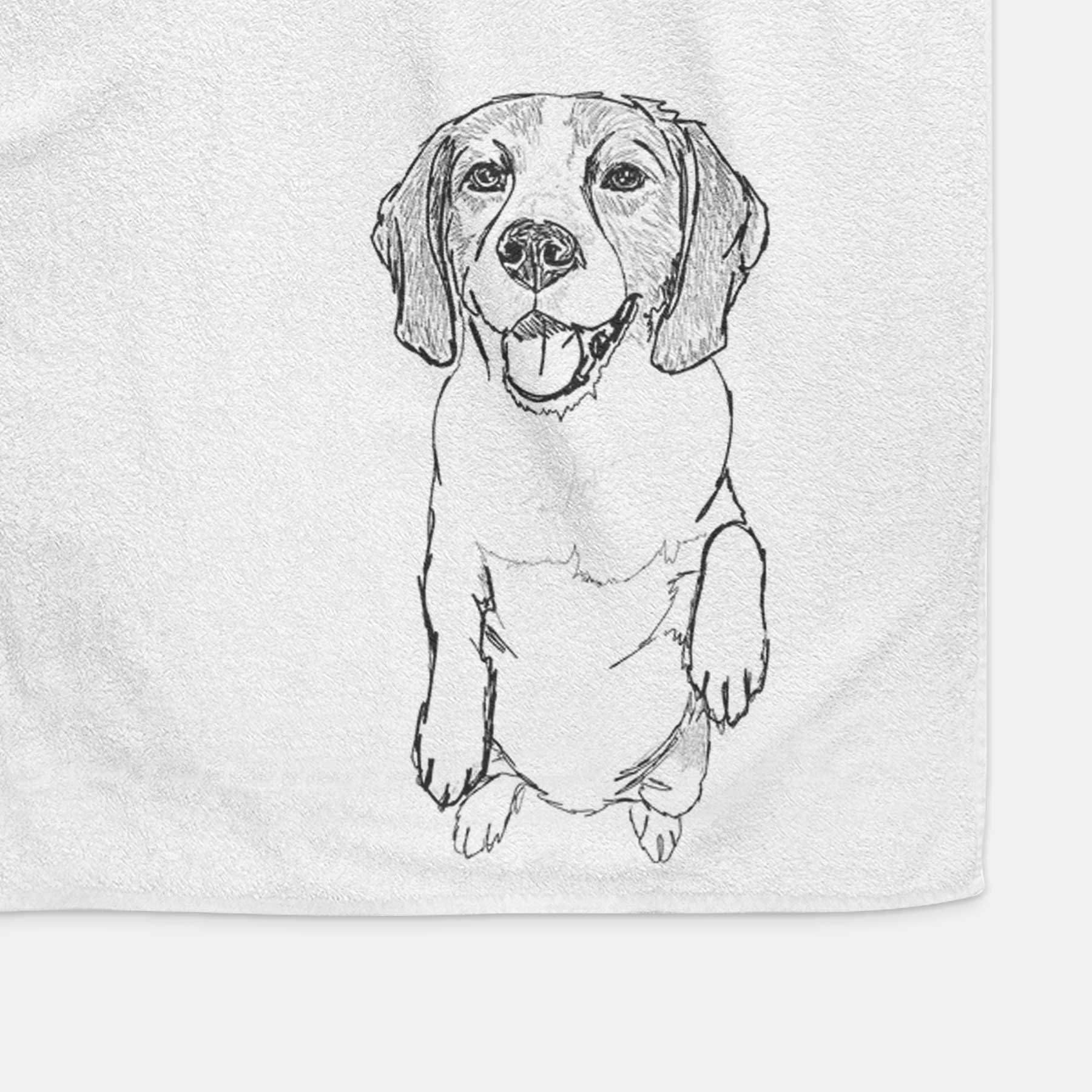 Doodled Jimmy Charles the Beagle Decorative Hand Towel