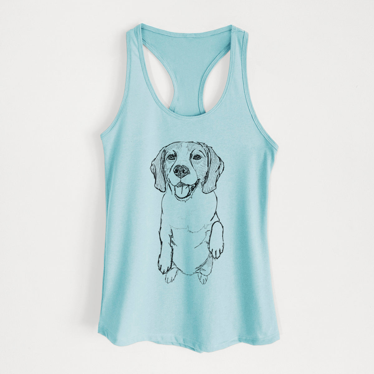 Doodled Jimmy Charles the Beagle - Women&#39;s Racerback Tanktop