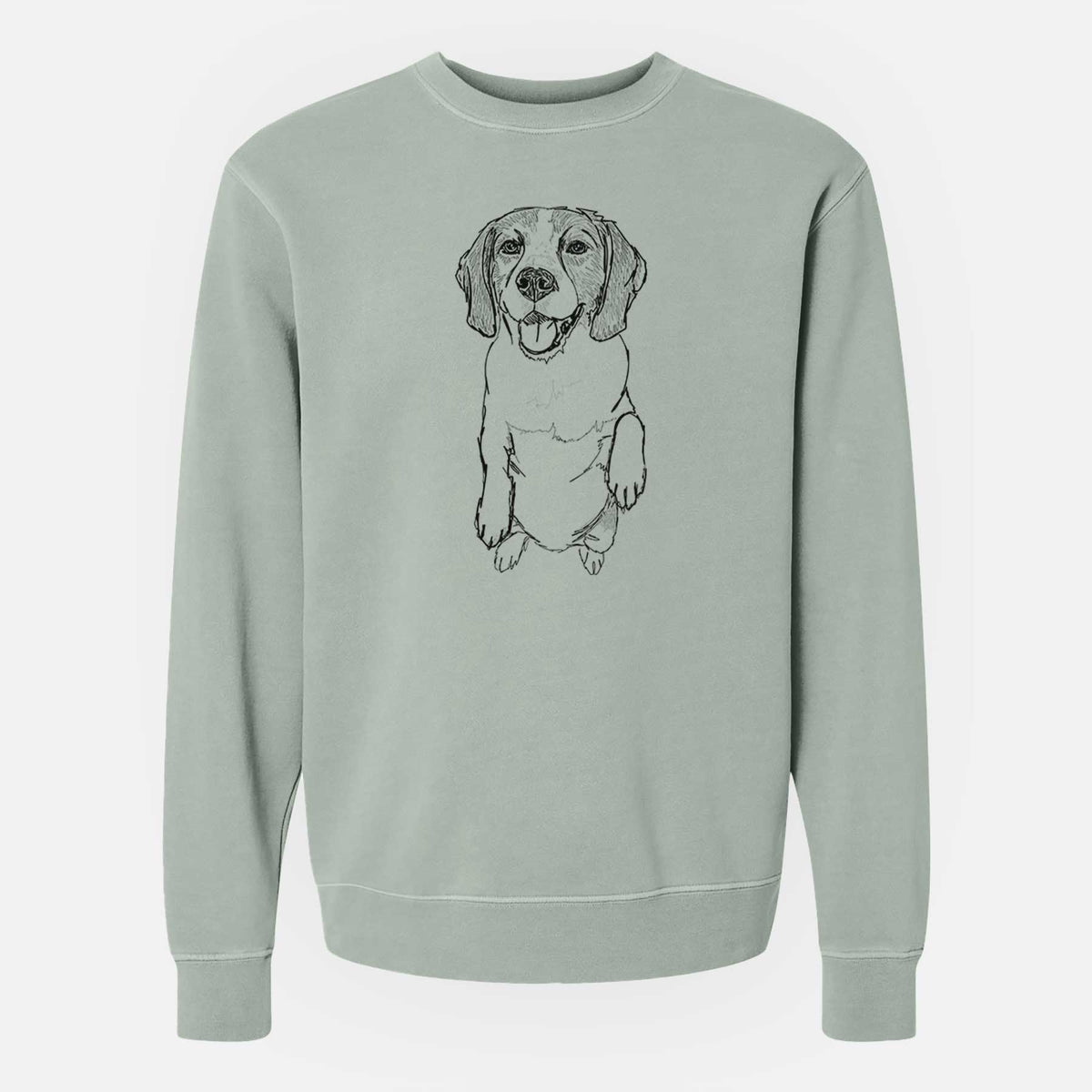 Doodled Jimmy Charles the Beagle - Unisex Pigment Dyed Crew Sweatshirt