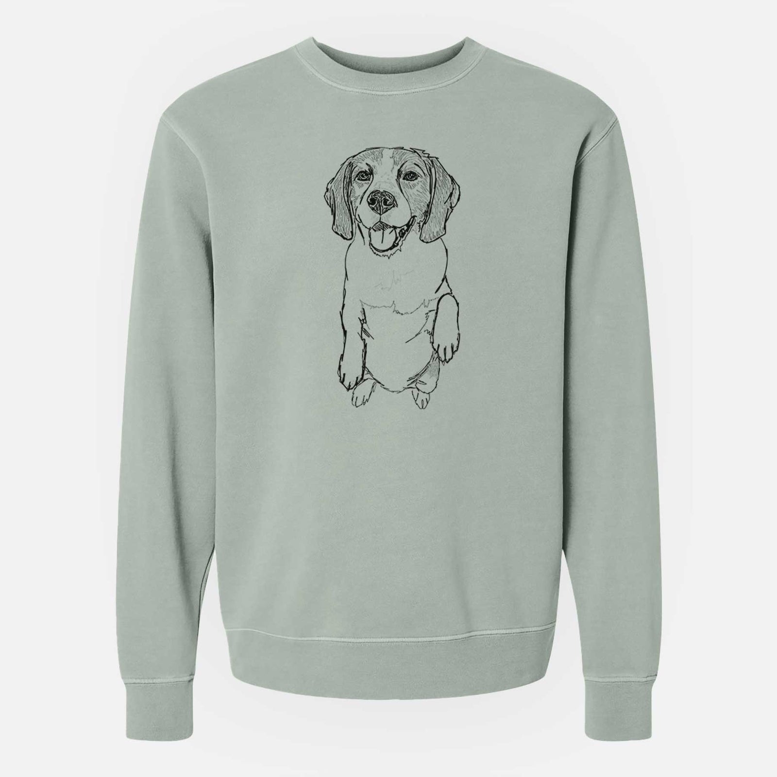 Doodled Jimmy Charles the Beagle - Unisex Pigment Dyed Crew Sweatshirt