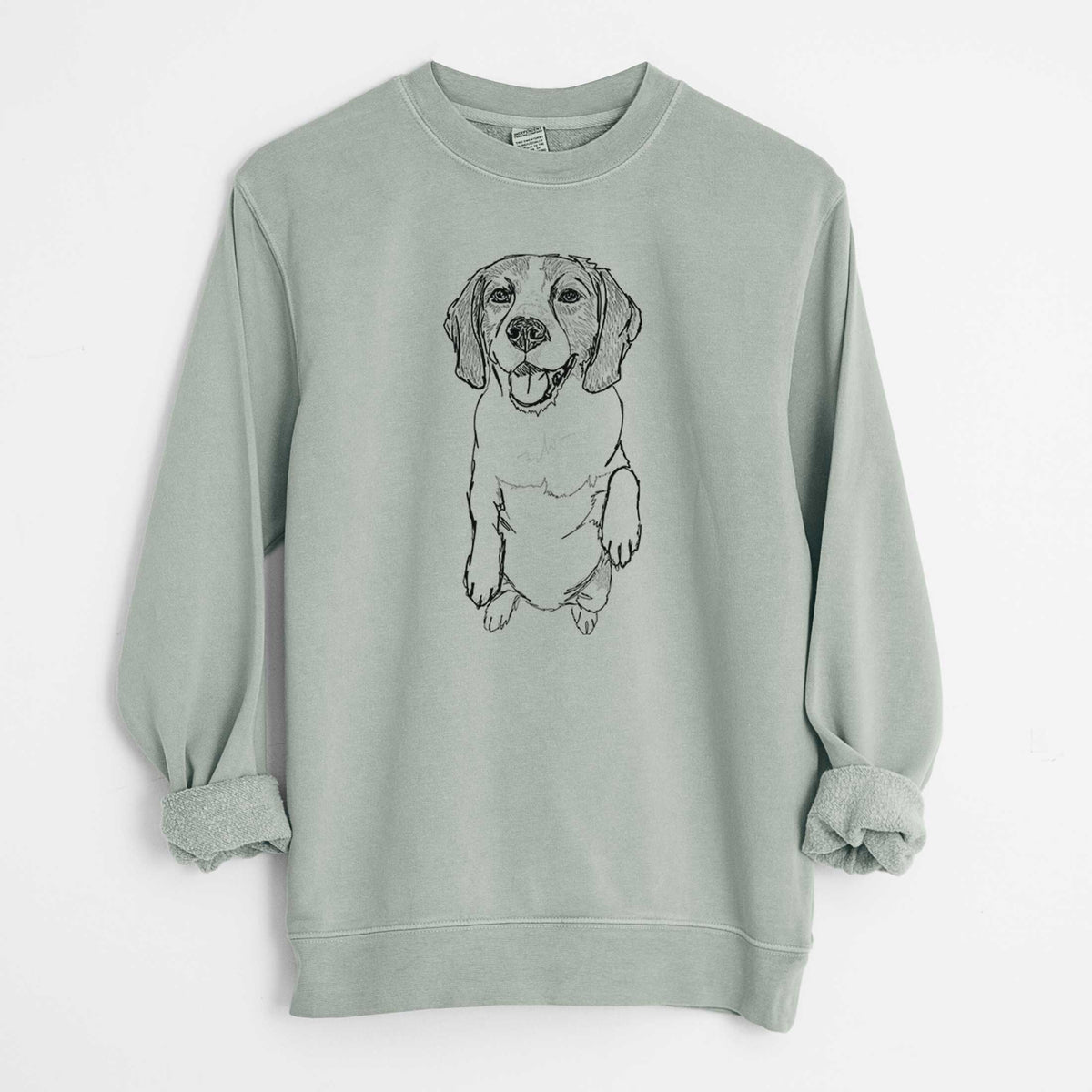 Doodled Jimmy Charles the Beagle - Unisex Pigment Dyed Crew Sweatshirt