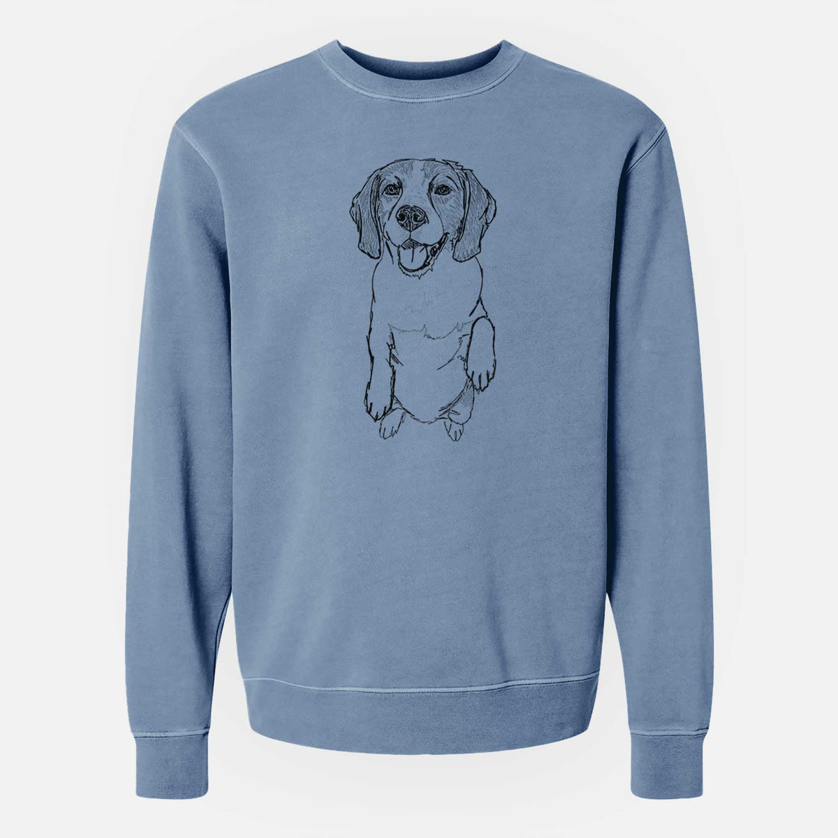 Doodled Jimmy Charles the Beagle - Unisex Pigment Dyed Crew Sweatshirt