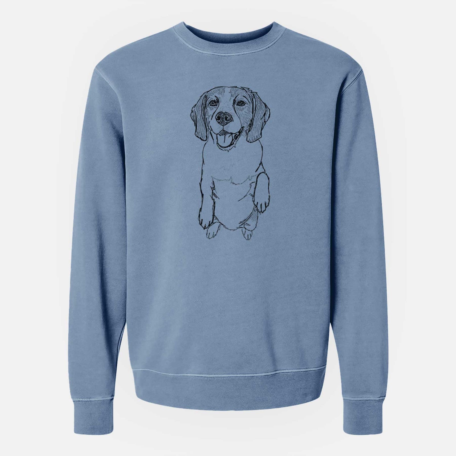 Doodled Jimmy Charles the Beagle - Unisex Pigment Dyed Crew Sweatshirt