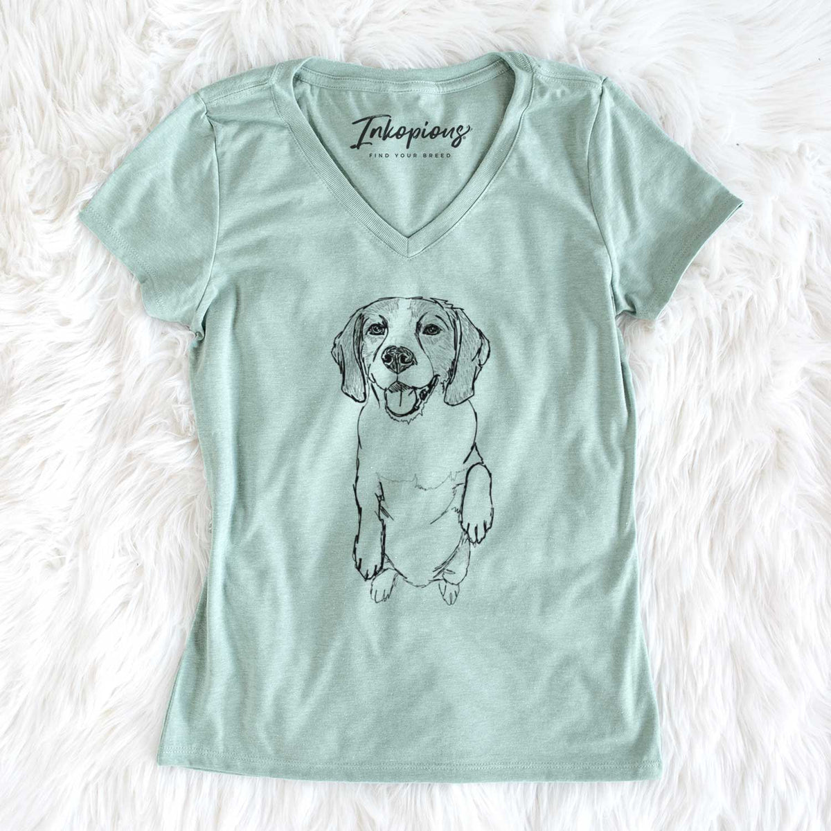 Doodled Jimmy Charles the Beagle - Women&#39;s V-neck Shirt