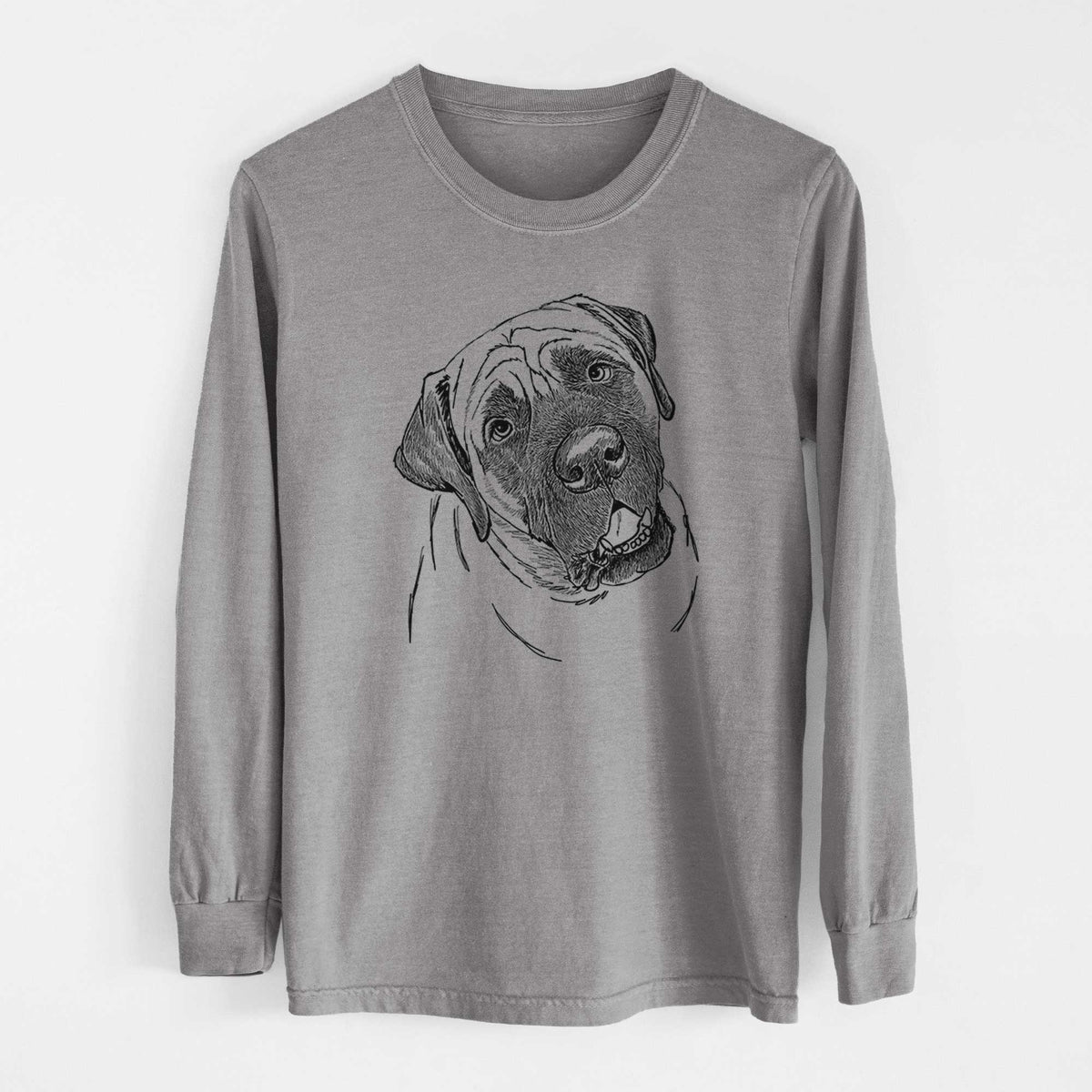 Doodled Jubilee the Mastiff - Heavyweight 100% Cotton Long Sleeve