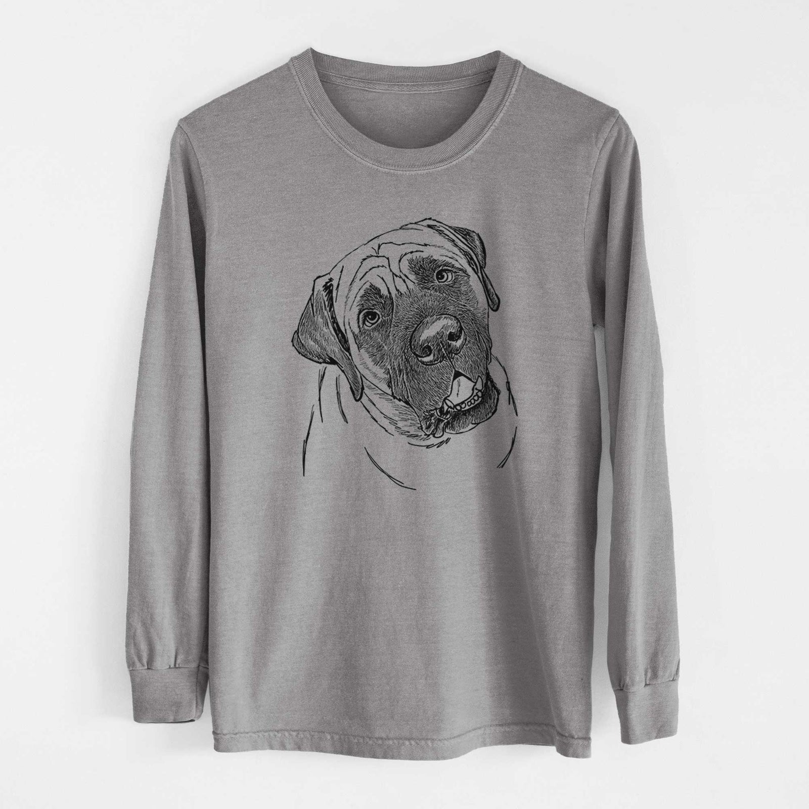 Doodled Jubilee the Mastiff - Heavyweight 100% Cotton Long Sleeve