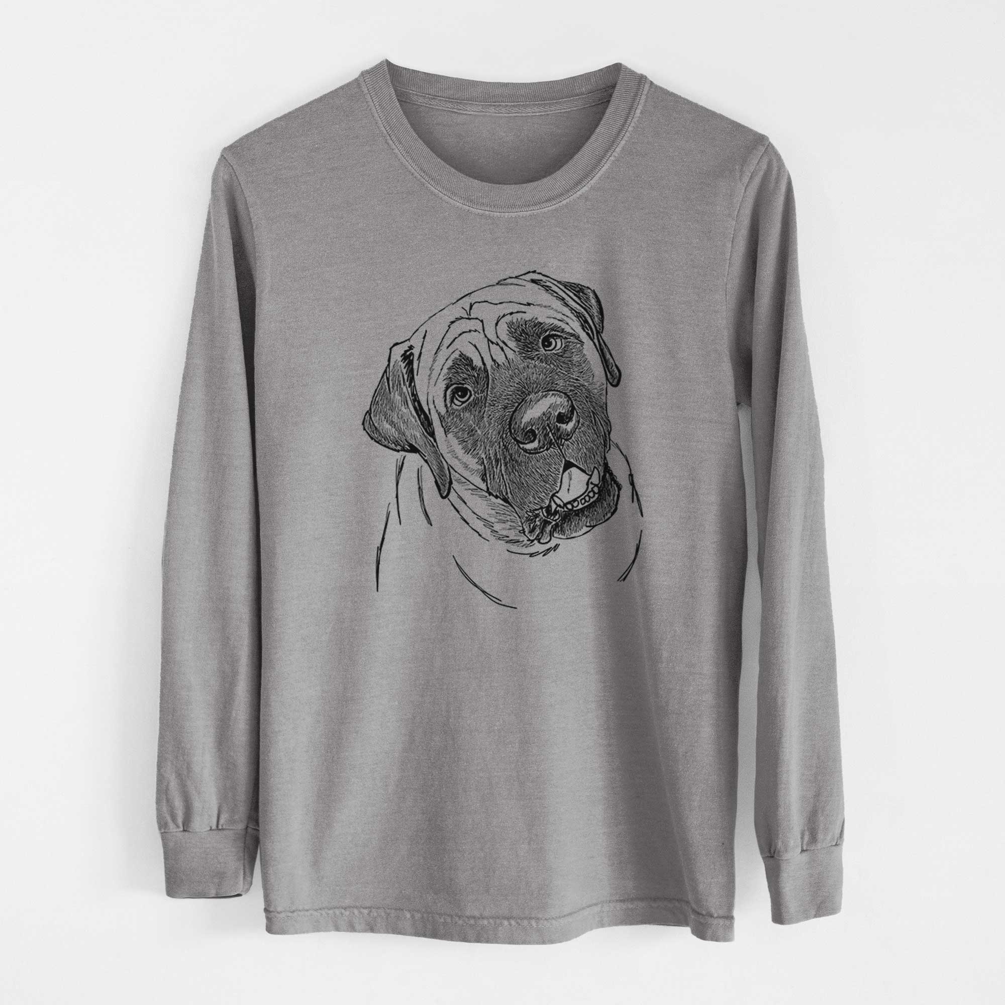 Doodled Jubilee the Mastiff - Heavyweight 100% Cotton Long Sleeve