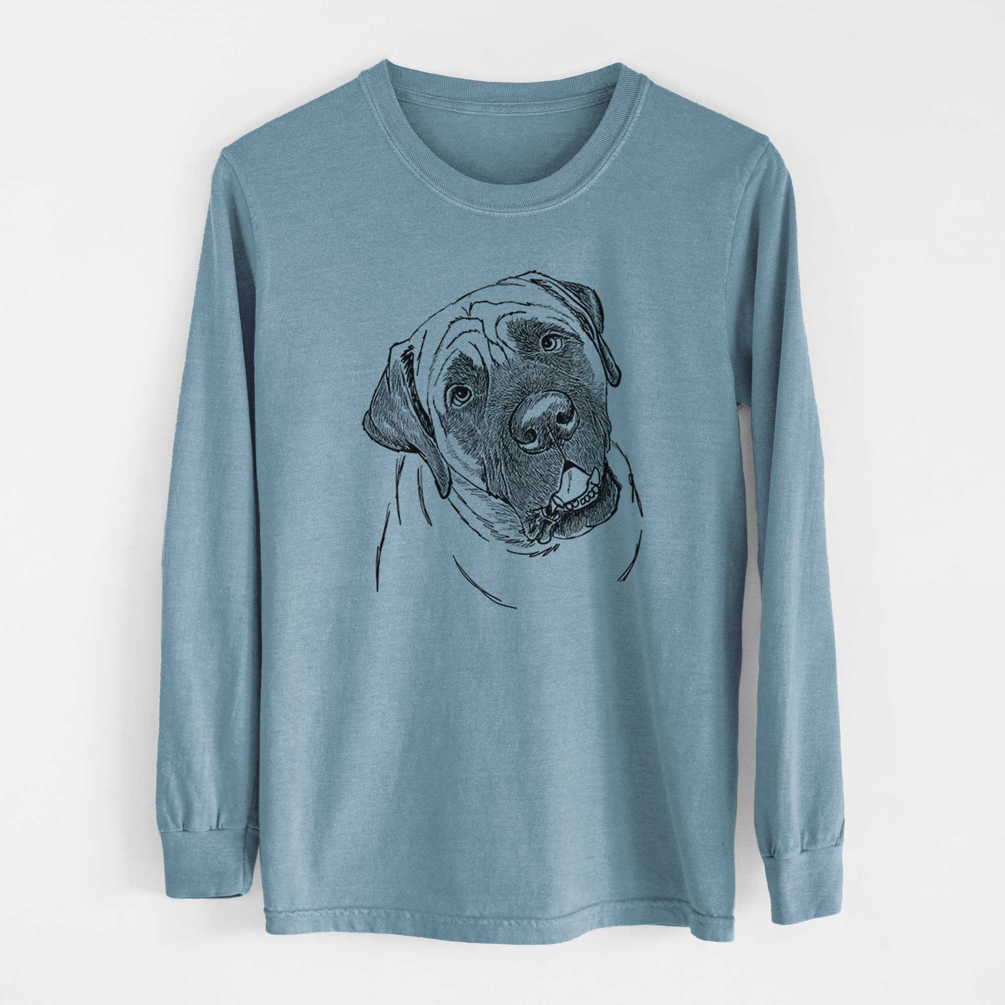 Doodled Jubilee the Mastiff - Heavyweight 100% Cotton Long Sleeve