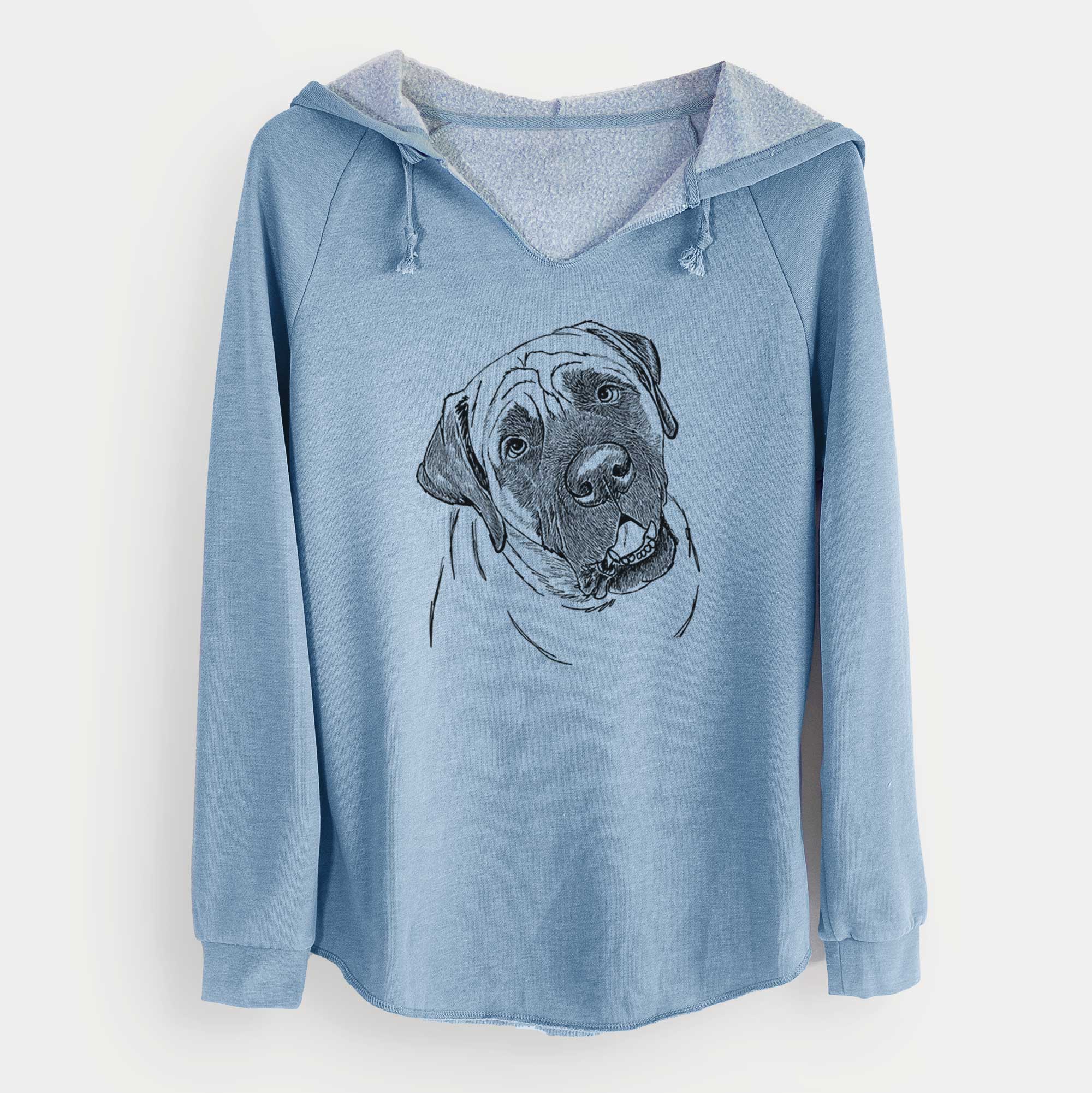 Doodled Jubilee the Mastiff - Cali Wave Hooded Sweatshirt