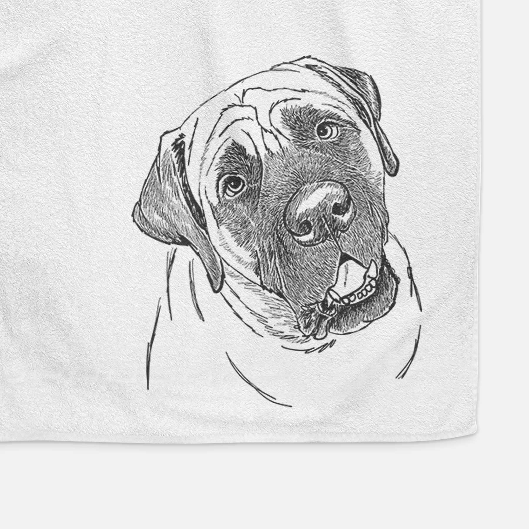 Doodled Jubilee the Mastiff Decorative Hand Towel