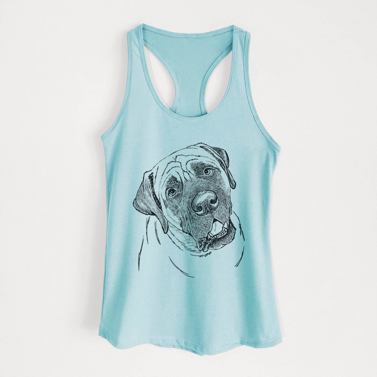 Doodled Jubilee the Mastiff - Women's Racerback Tanktop