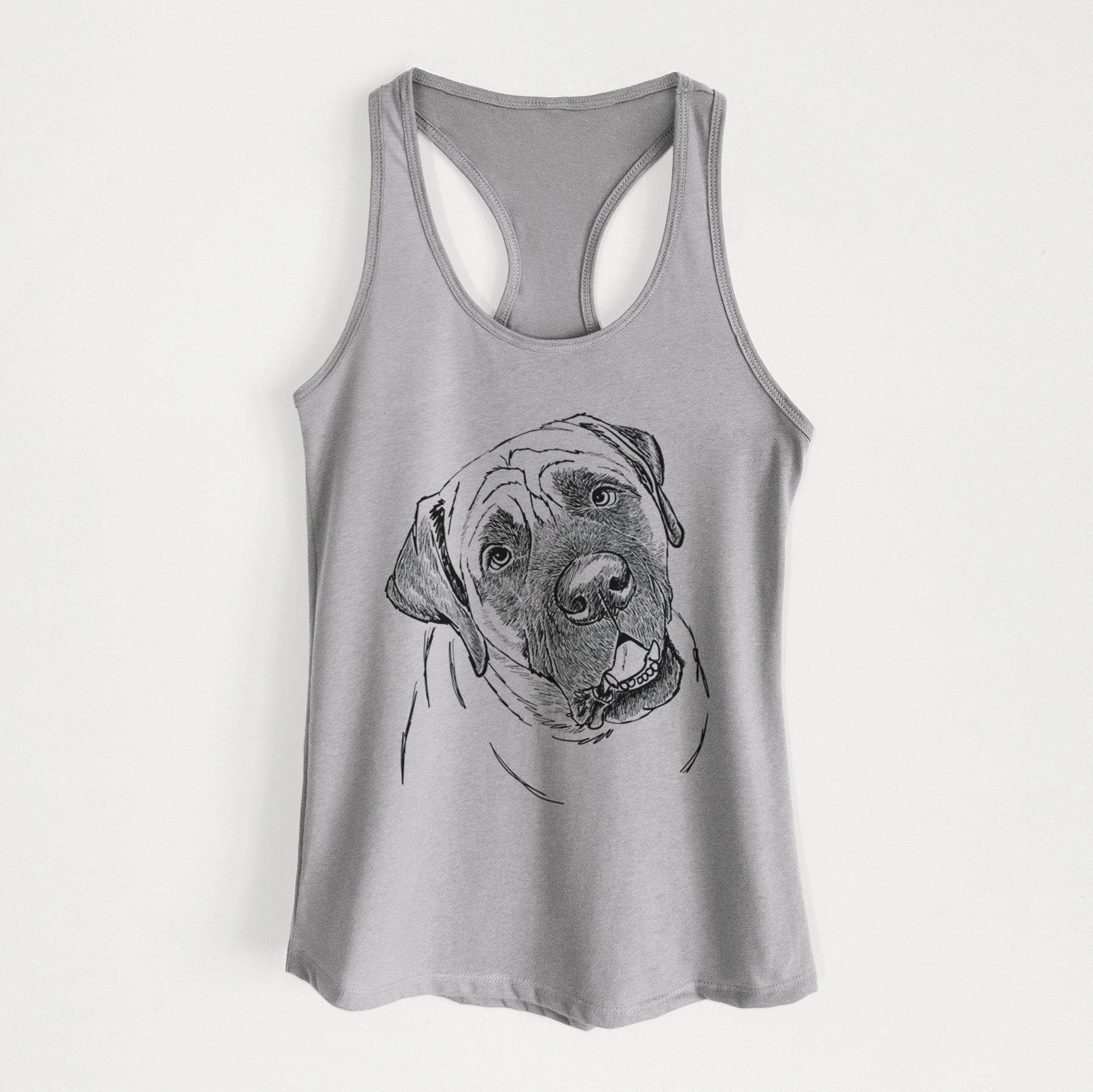 Doodled Jubilee the Mastiff - Women's Racerback Tanktop