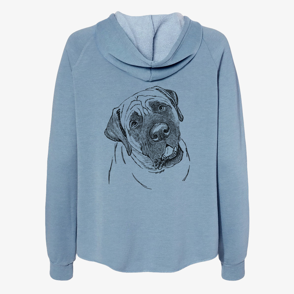 Doodled Jubilee the Mastiff - Women's Cali Wave Zip-Up Sweatshirt