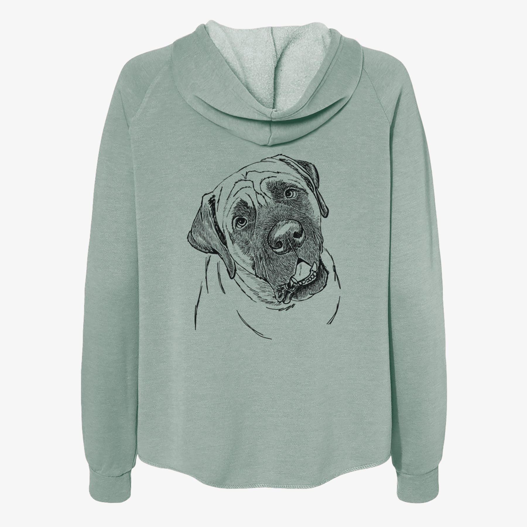 Doodled Jubilee the Mastiff - Women's Cali Wave Zip-Up Sweatshirt