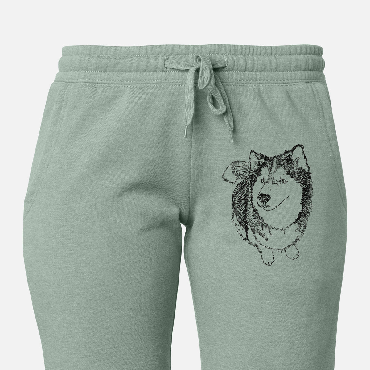 Doodled Kai the Siberian Husky - Women&#39;s Cali Wave Joggers