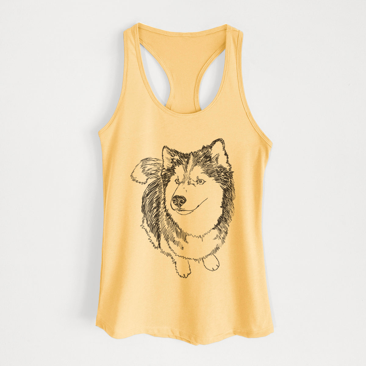 Doodled Kai the Siberian Husky - Women's Racerback Tanktop
