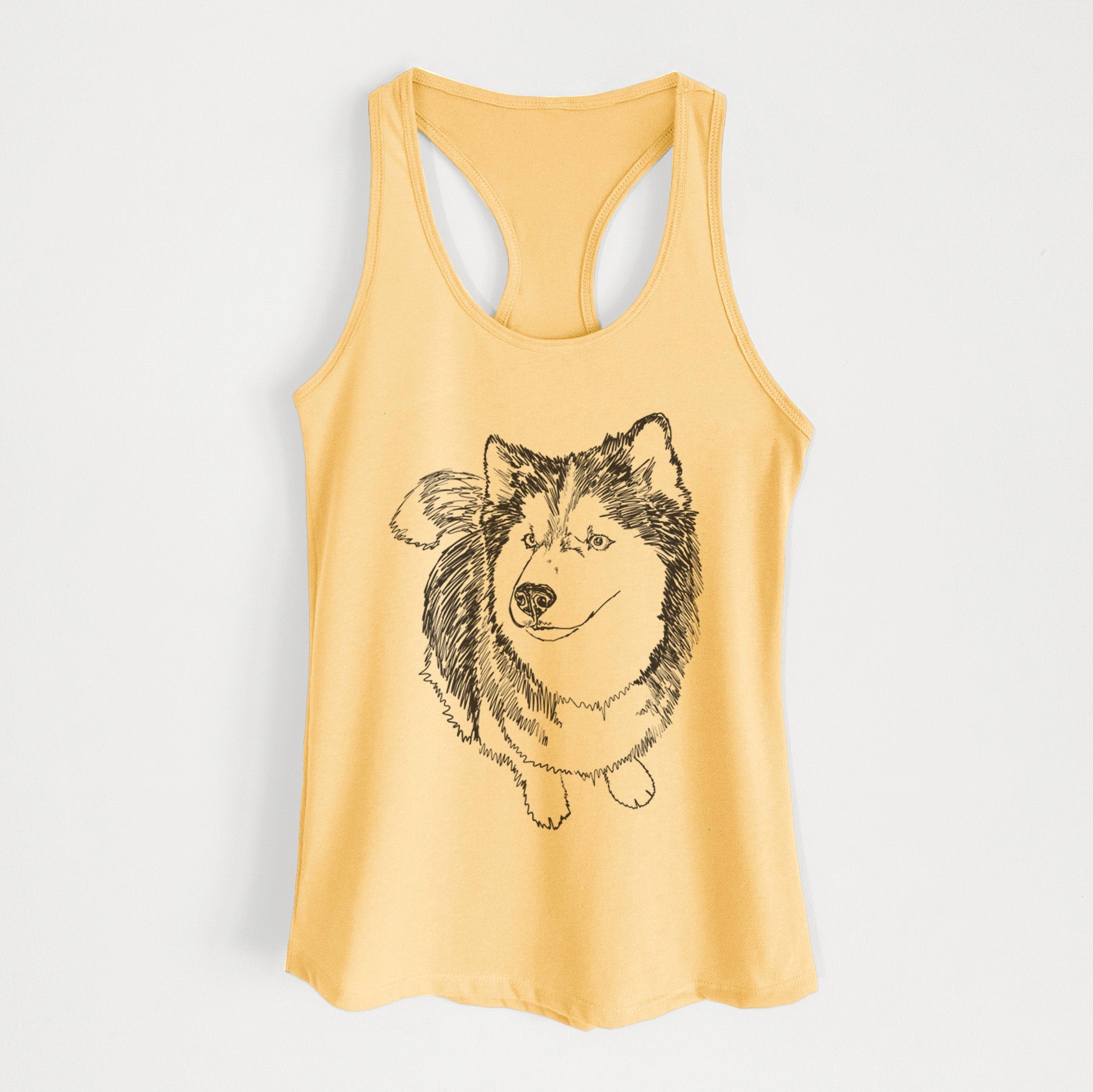 Doodled Kai the Siberian Husky - Women's Racerback Tanktop